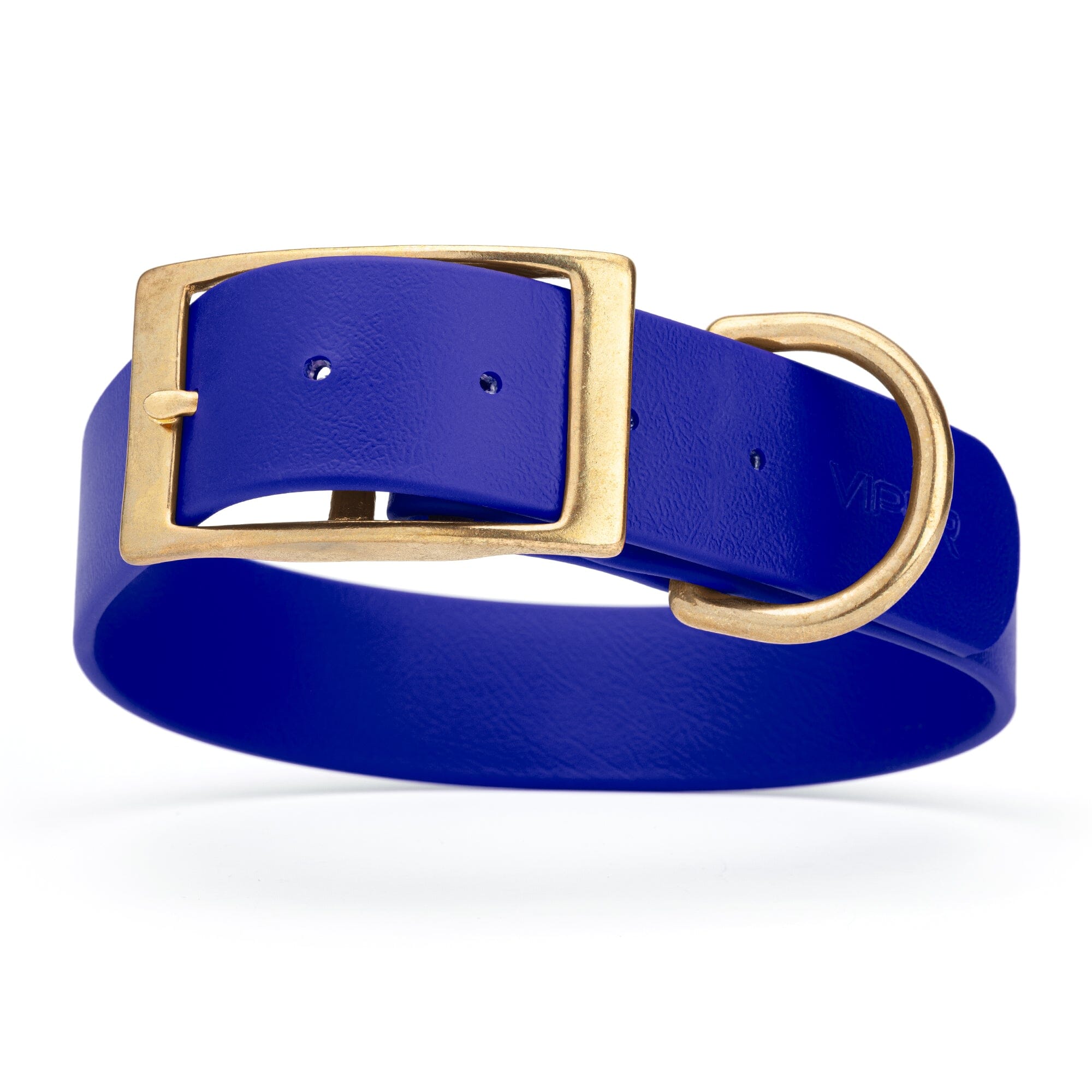 Viper Biothane Waterproof Dog Collar - Brass Hardware - 1.5in Wide - Size L (16" - 20")