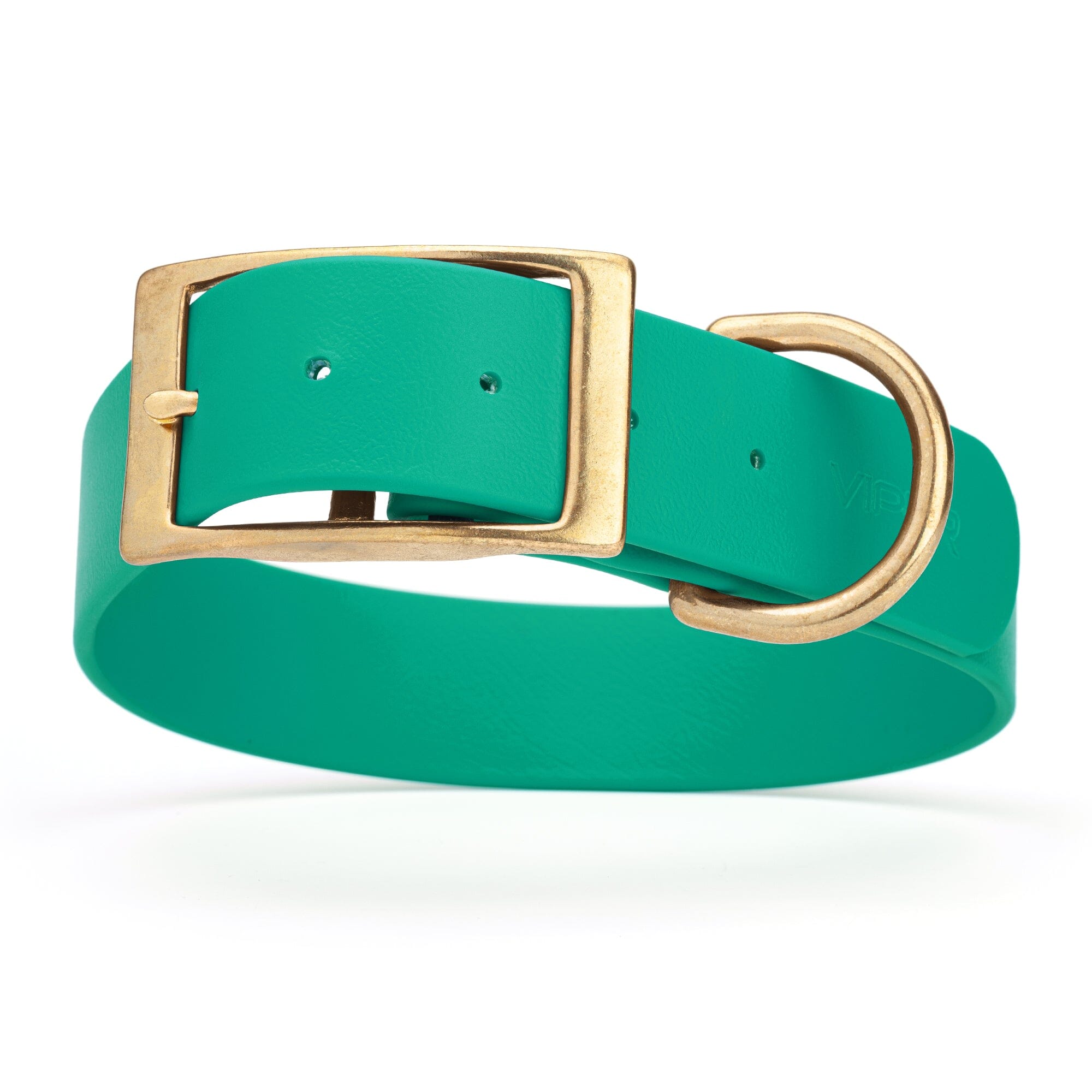 Viper Biothane Waterproof Dog Collar - Brass Hardware - 1.5in Wide - Size L (16" - 20")