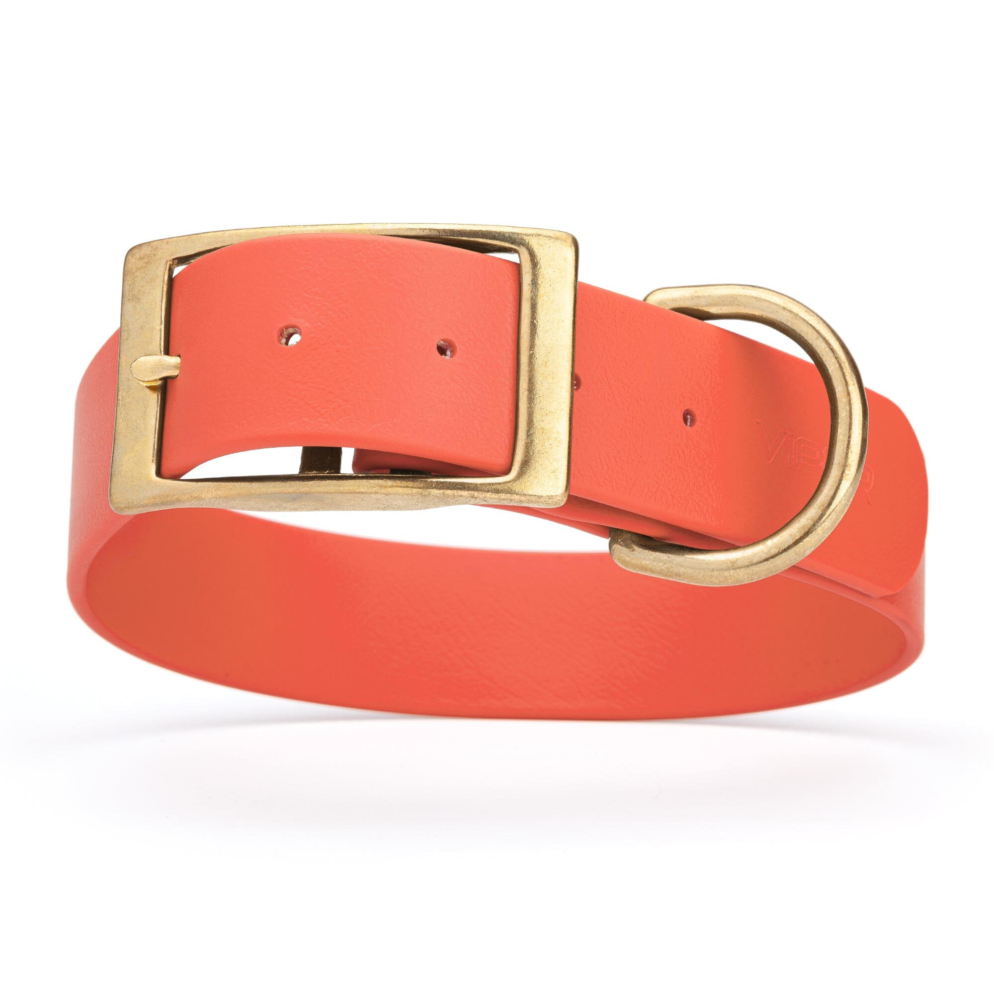 Viper Biothane Waterproof Dog Collar - Brass Hardware - 1.5in Wide - Size L (16" - 20")
