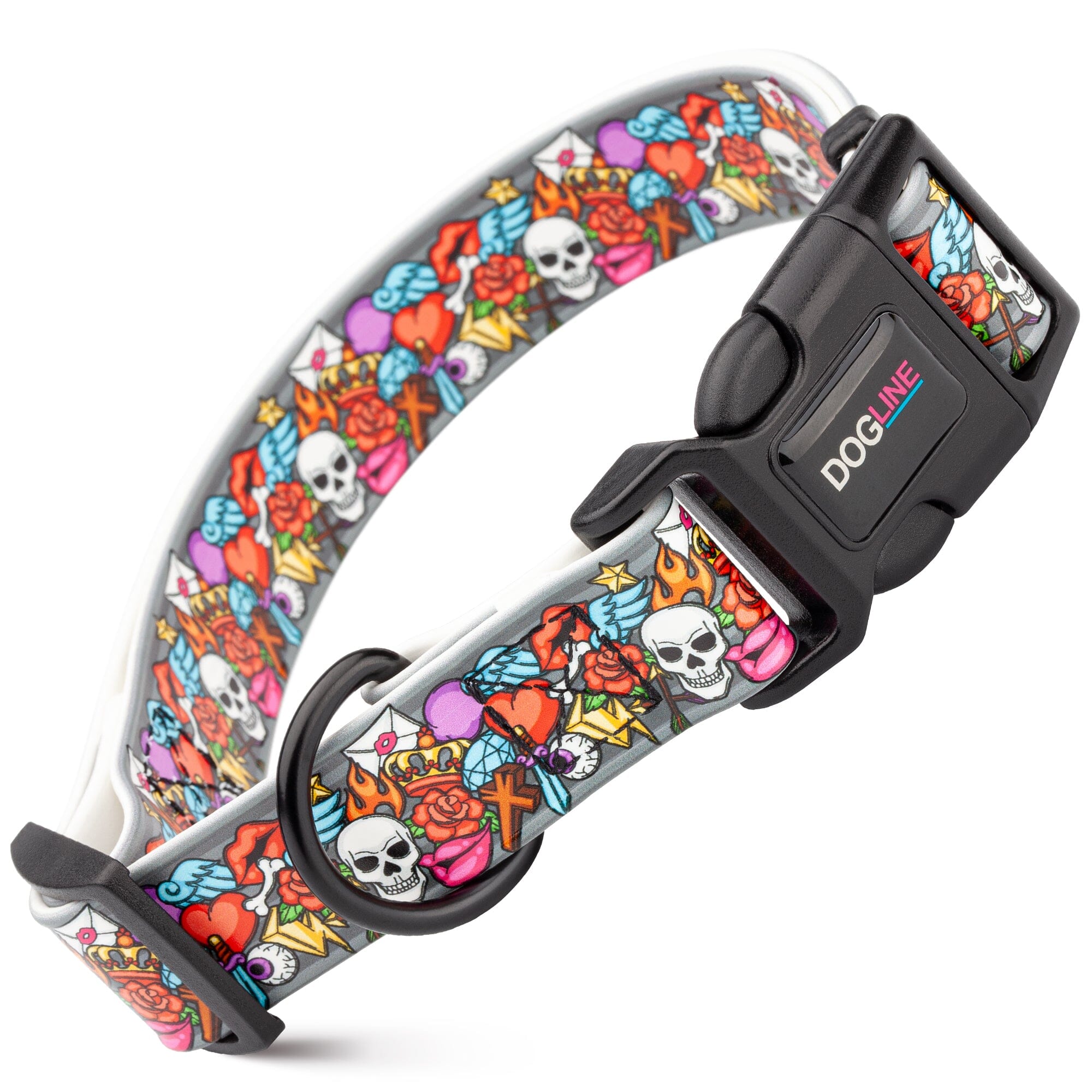 Dogline 3/4" Biothane Full Color Design Printed Dog Collar with Quick Release Buckle