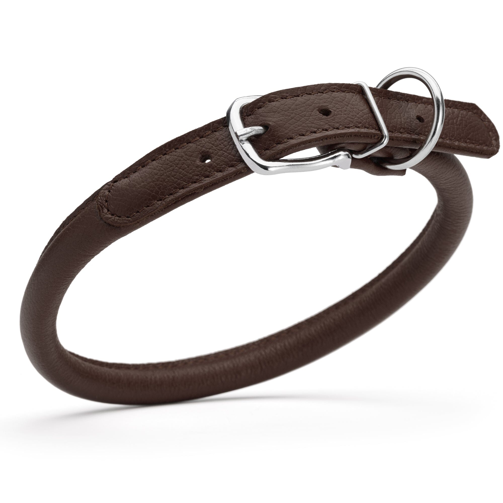 Soft Leather Round Dog Collar