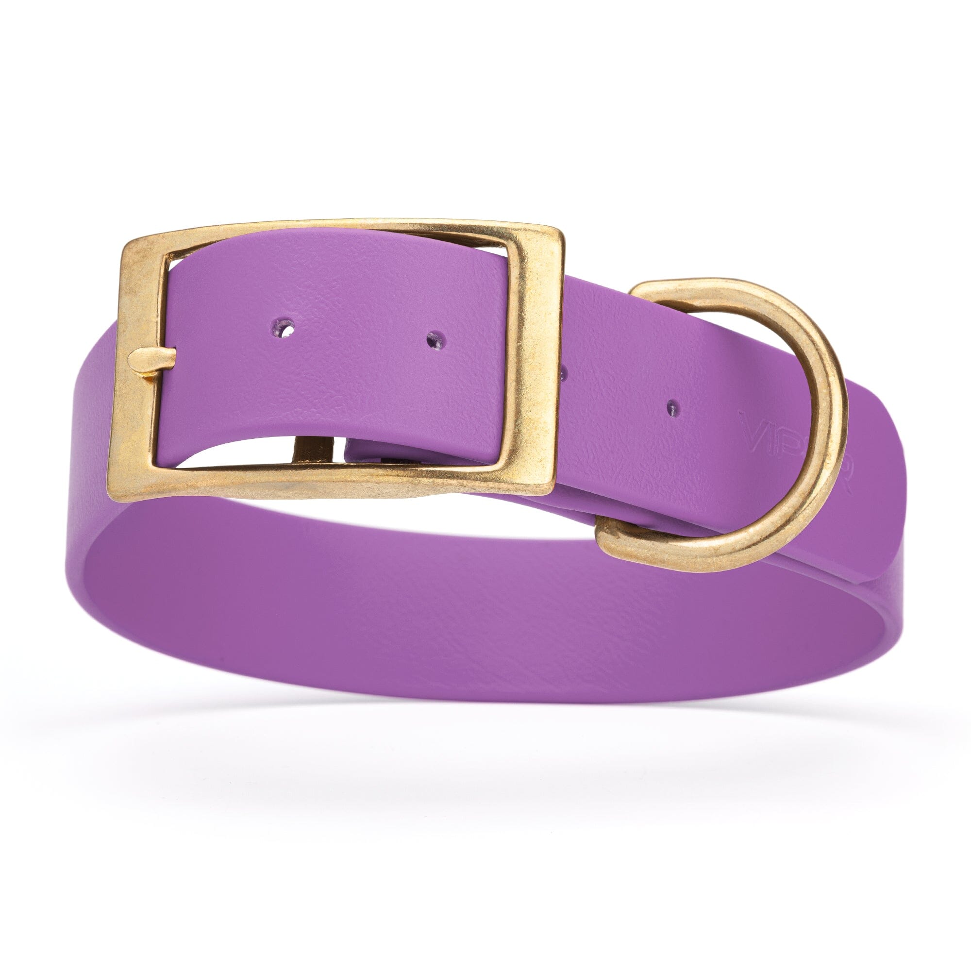 Viper Biothane Waterproof Dog Collar - Brass Hardware - 1.5in Wide - Size L (16" - 20")
