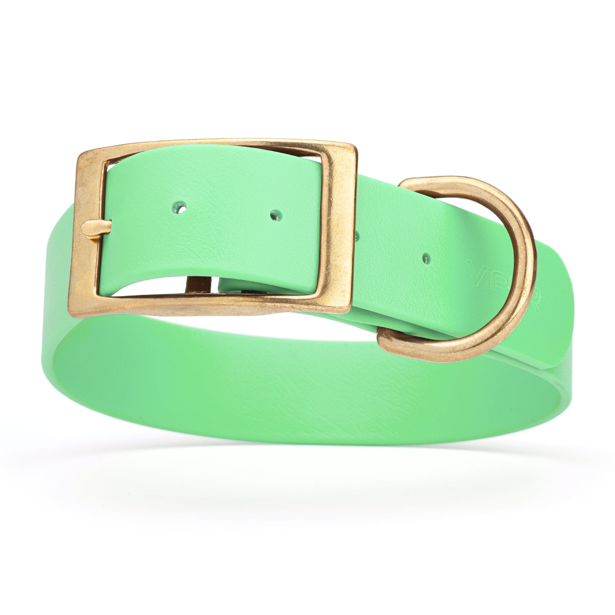 Viper Biothane Waterproof Dog Collar - Brass Hardware - 1.5in Wide - Size L (16" - 20")
