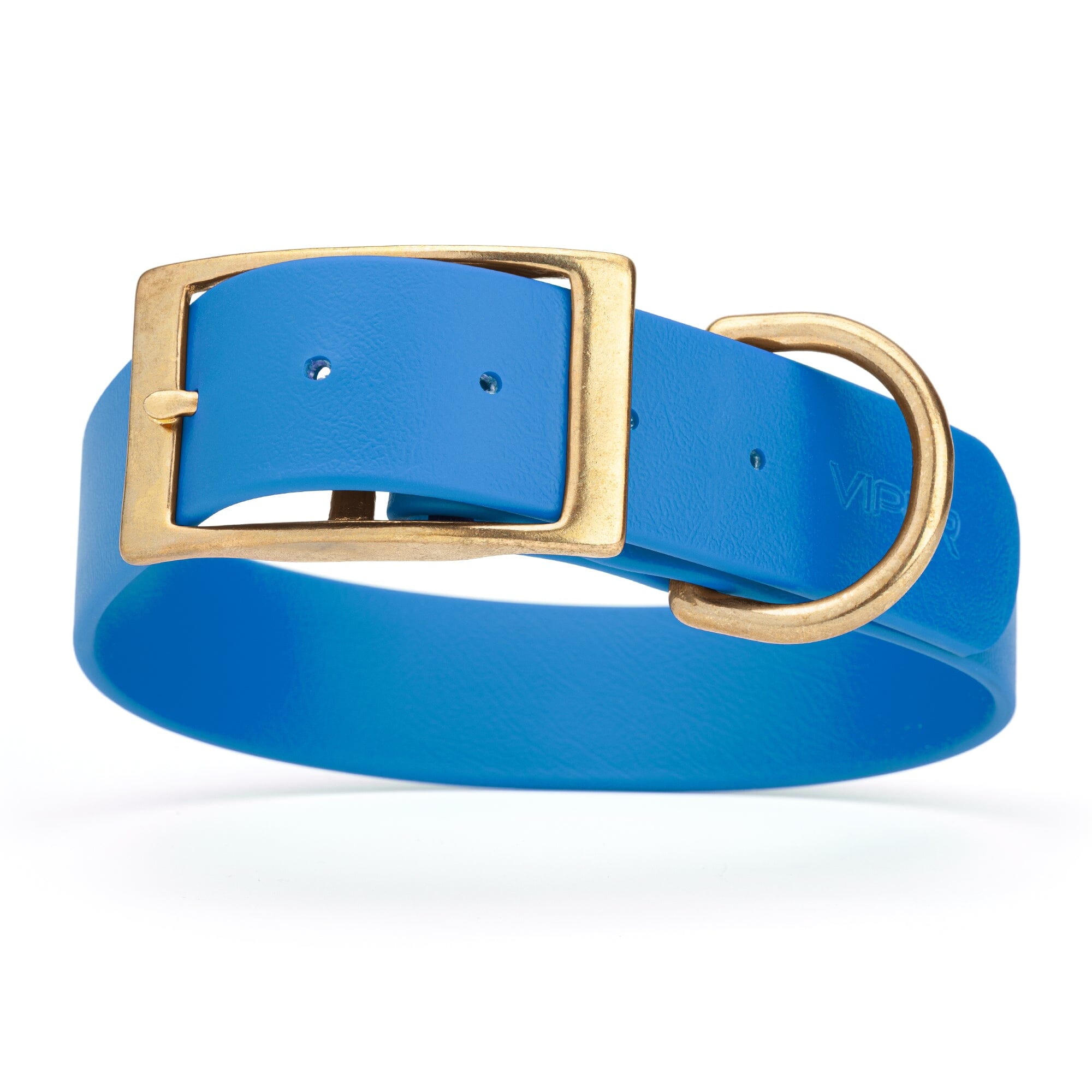 Viper Biothane Waterproof Dog Collar - Brass Hardware - 1.5in Wide - Size L (16" - 20")