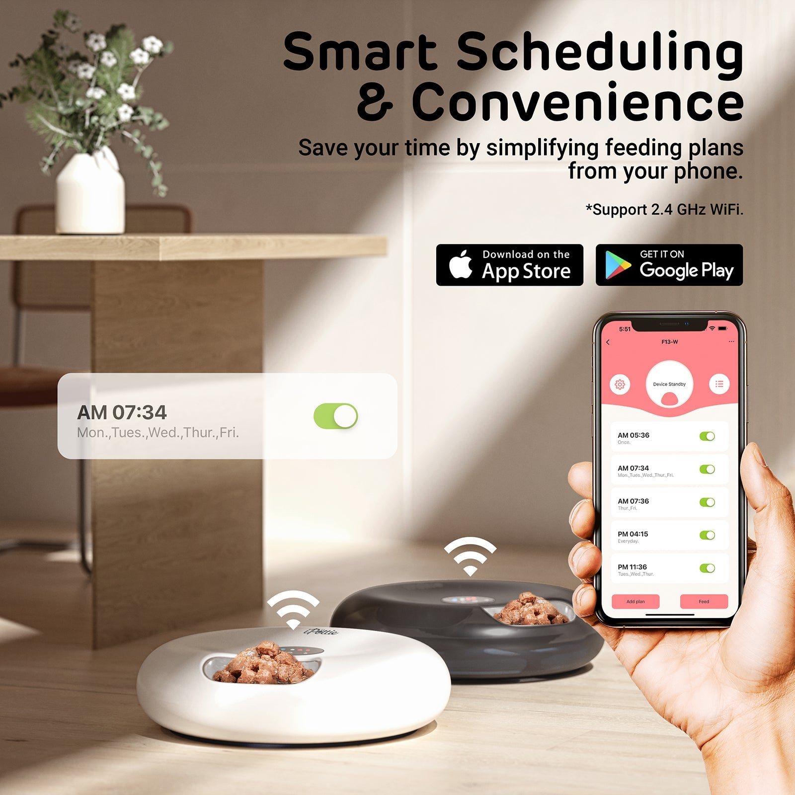 Donut Frost Automatic Pet Feeder, WiFi Version