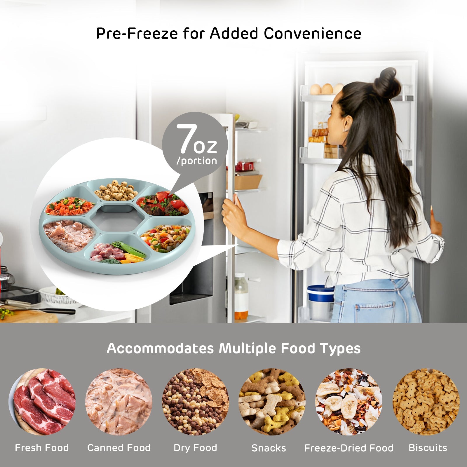 Brioche 6 Meal Cordless Automatic Pet Feeder with Two Ice Packs