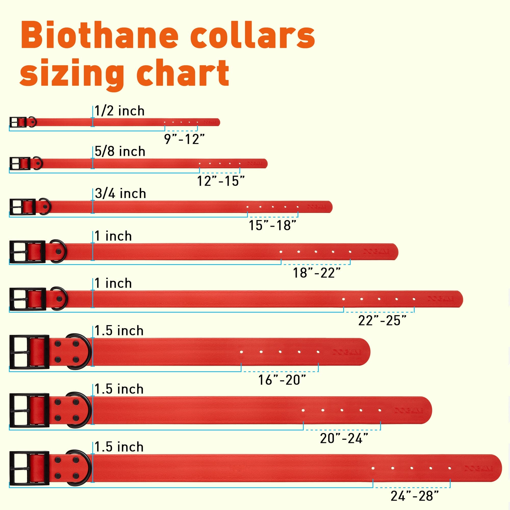 Biothane Waterproof Dog Collar - Large (18 to 22 inches)