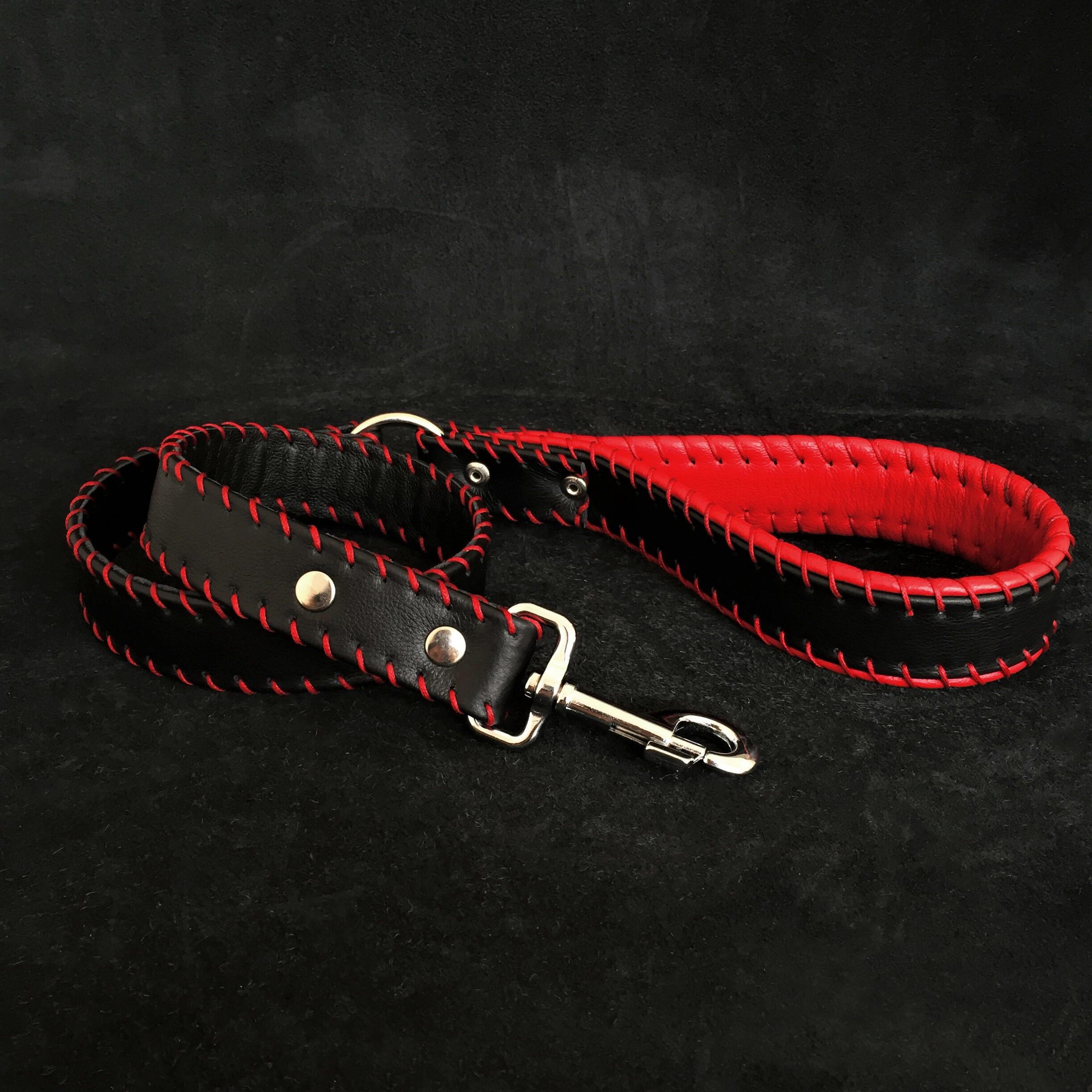 Handstitched soft leather leash