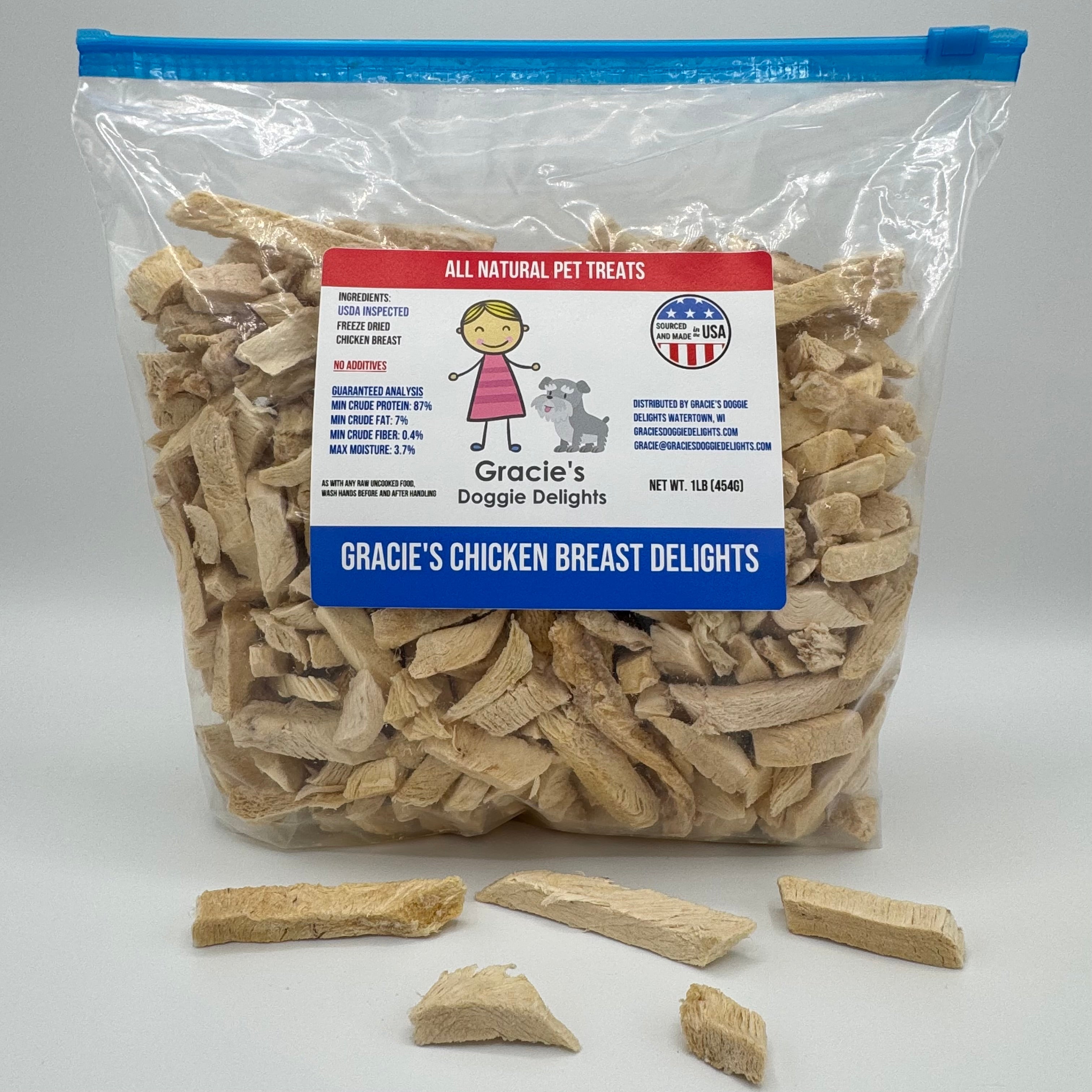 Gracie's Chicken Breast Delights Freeze Dried Dog Treats