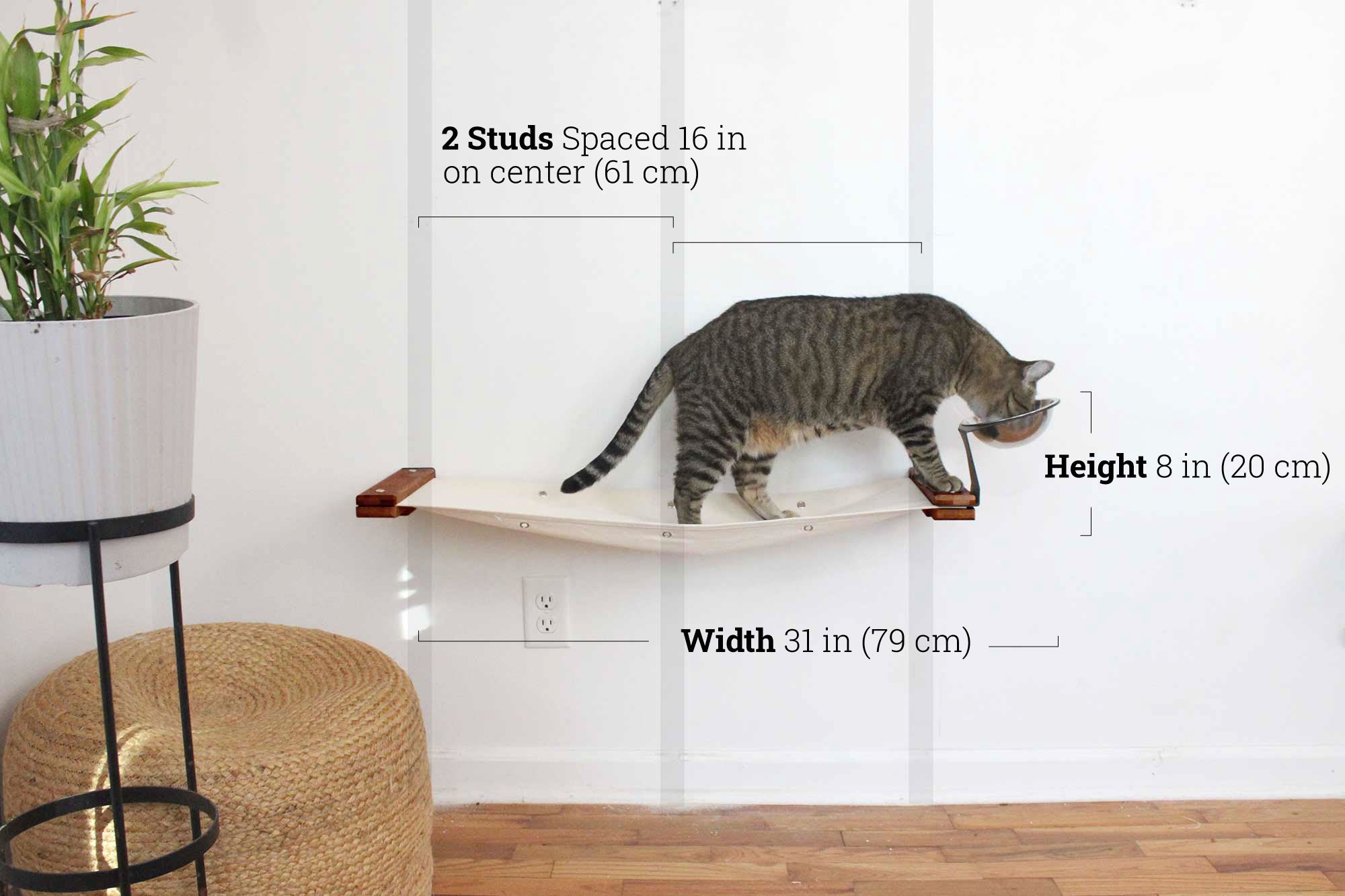 Wall Feeder Cat Hammock : Raised Cat Feeder - by Catastrophic Creations