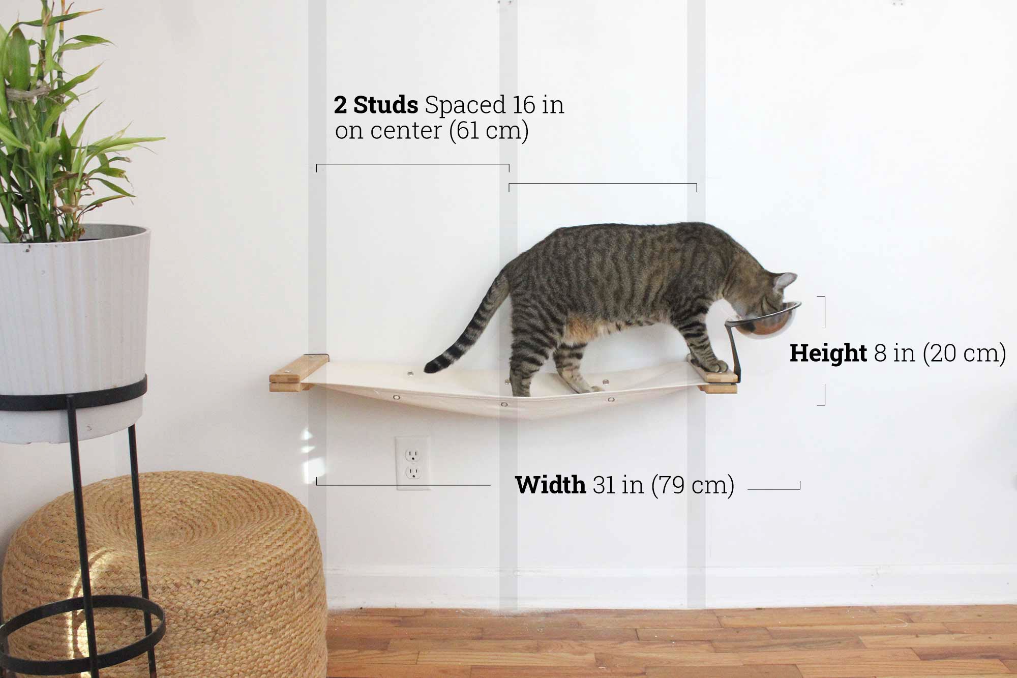Wall Feeder Cat Hammock : Raised Cat Feeder - by Catastrophic Creations
