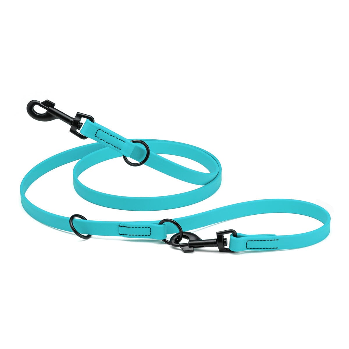 Biothane Adjustable Multi-Purpose Dog Leash with Black Hardware, 7FT