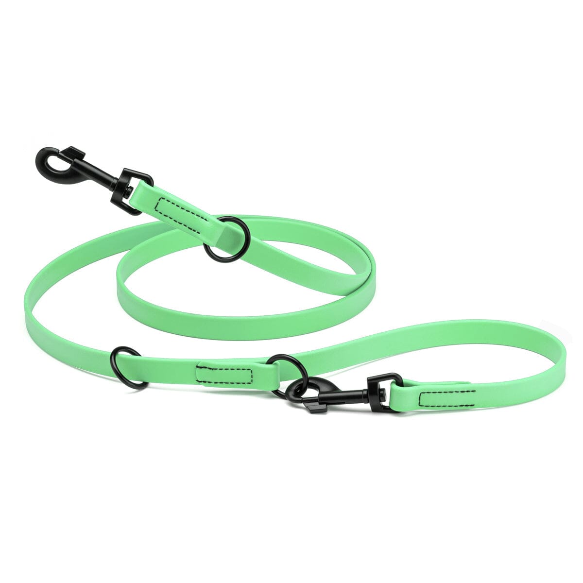 Biothane Adjustable Multi-Purpose Dog Leash with Black Hardware, 7FT