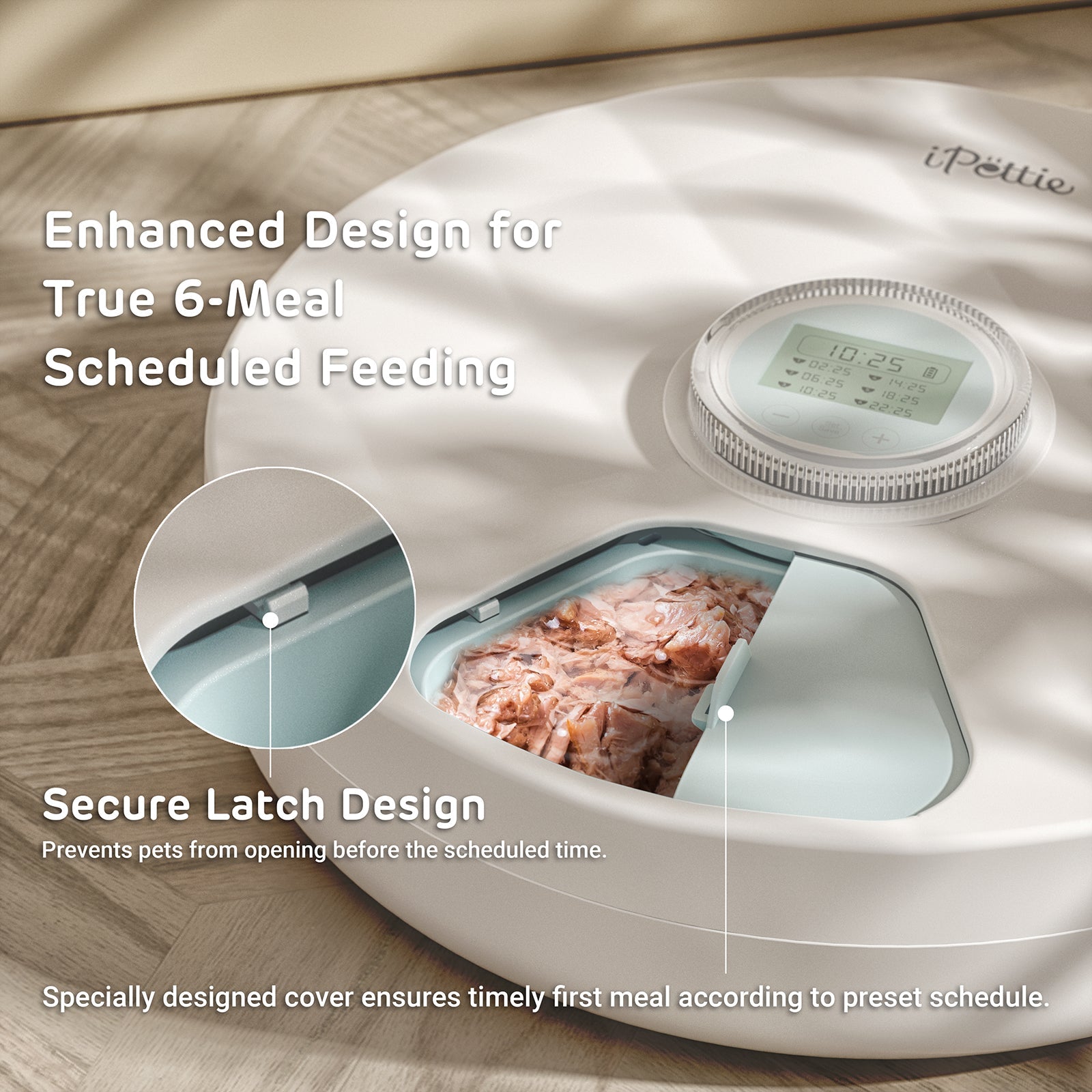 Brioche 6 Meal Cordless Automatic Pet Feeder with Two Ice Packs