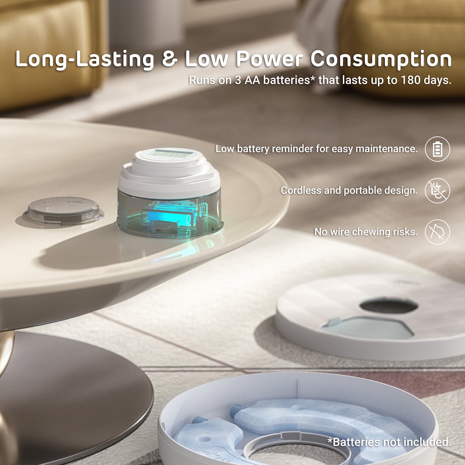 Brioche 6 Meal Cordless Automatic Pet Feeder with Two Ice Packs