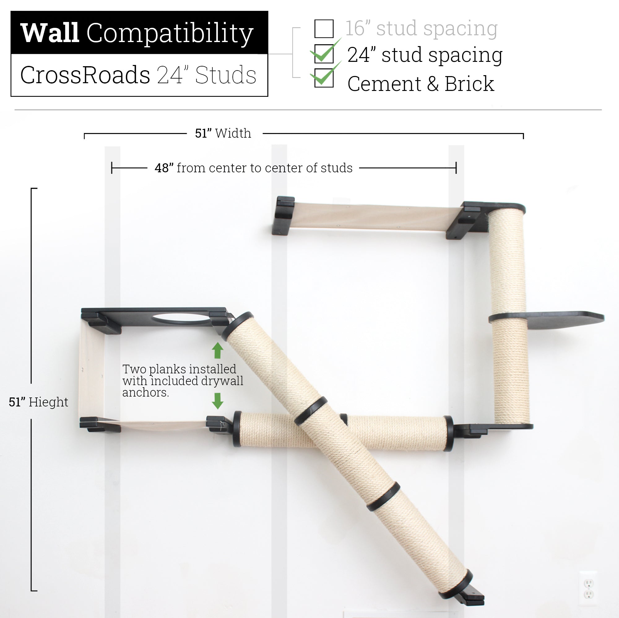 The Crossroads Wall Cat Scratcher - Cat Tree Condo - by Catastrophic Creations
