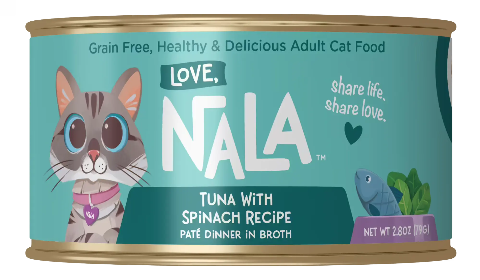 Tuna With Spinach Recipe Paté Dinner In Broth Adult Cat Food, 2.8-oz