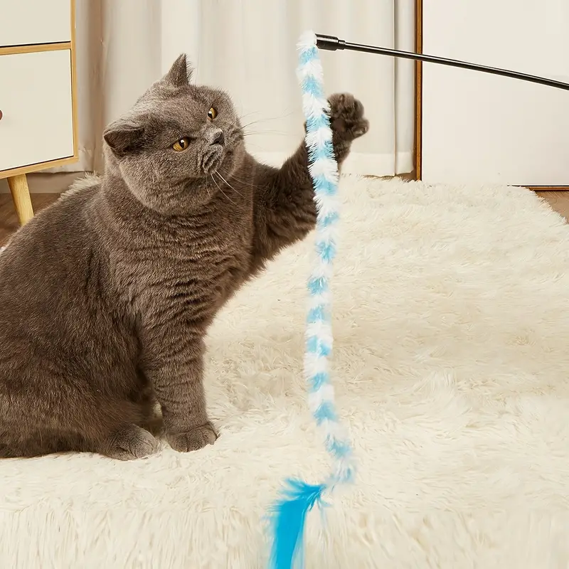 Fuzzy Feather Cat Wand