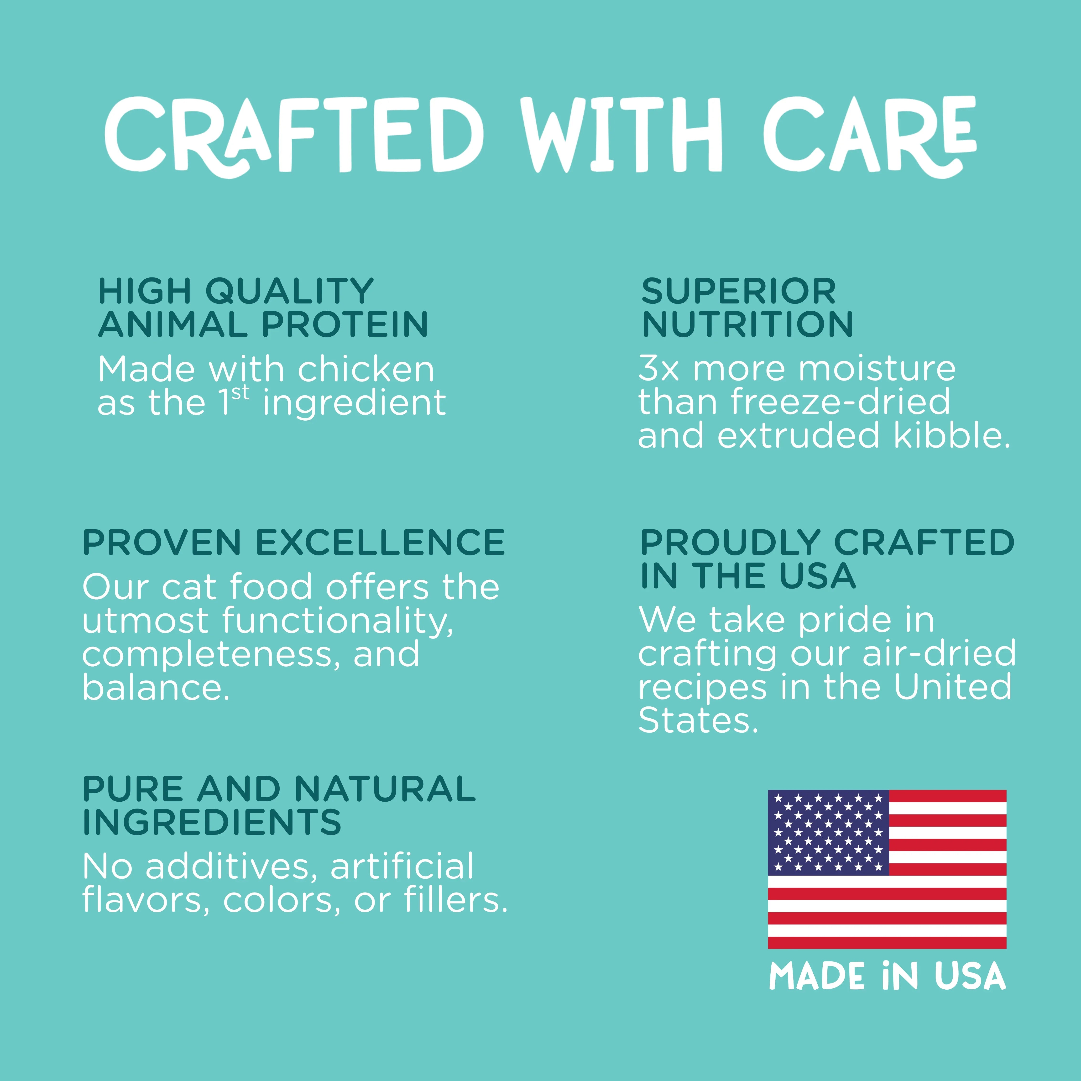 Chicken Grain Free Recipe Air-Dried Adult Cat Food 1lb bag