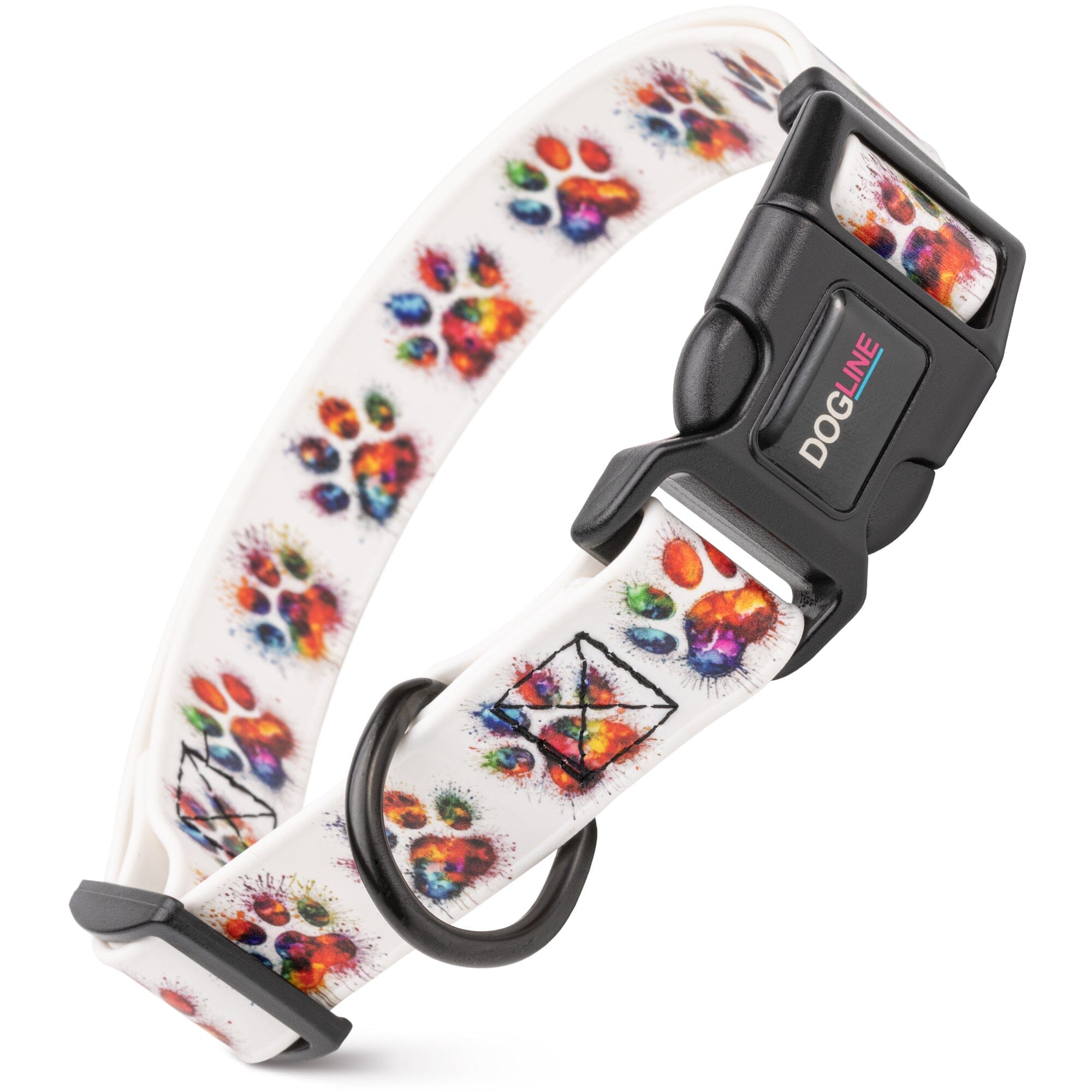 Dogline 3/4" Biothane Full Color Design Printed Dog Collar with Quick Release Buckle
