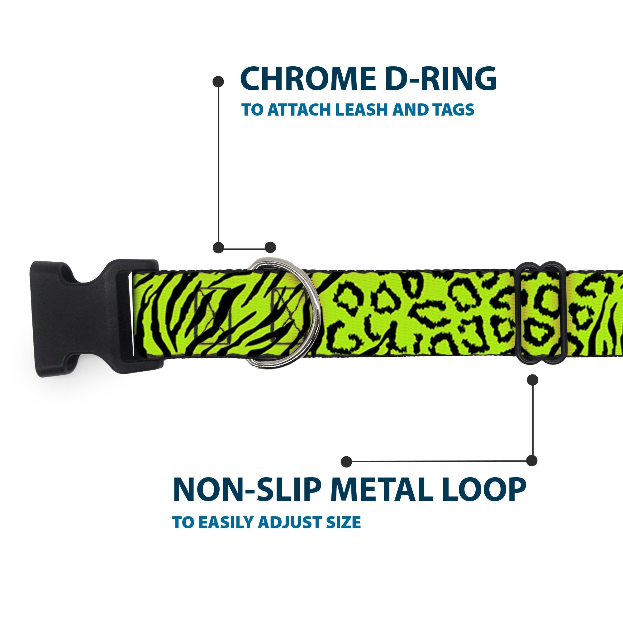 Plastic Clip Collar - Cheebra Green/Black