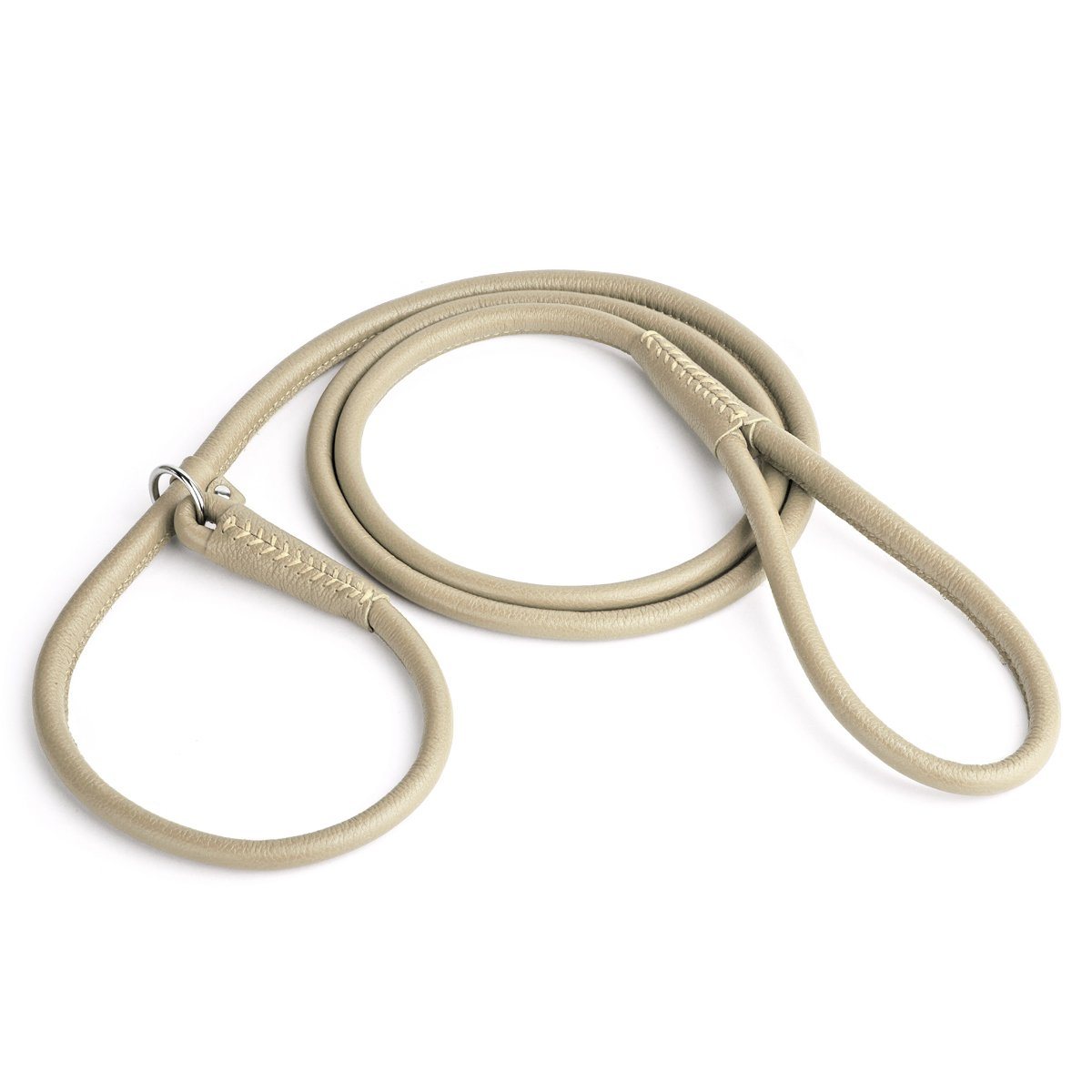 Soft Leather Round Slip Lead for Dogs