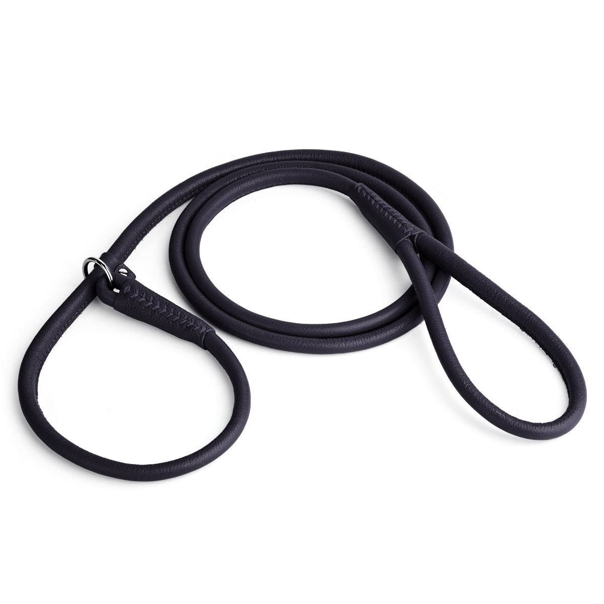 Soft Leather Round Slip Lead for Dogs