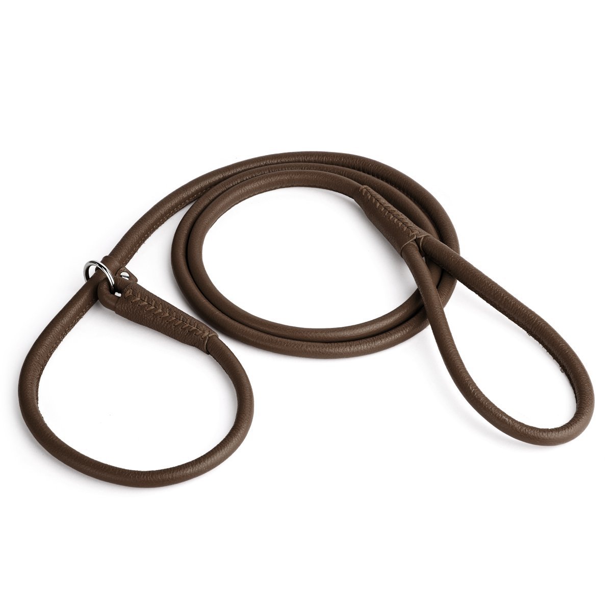 Soft Leather Round Slip Lead for Dogs