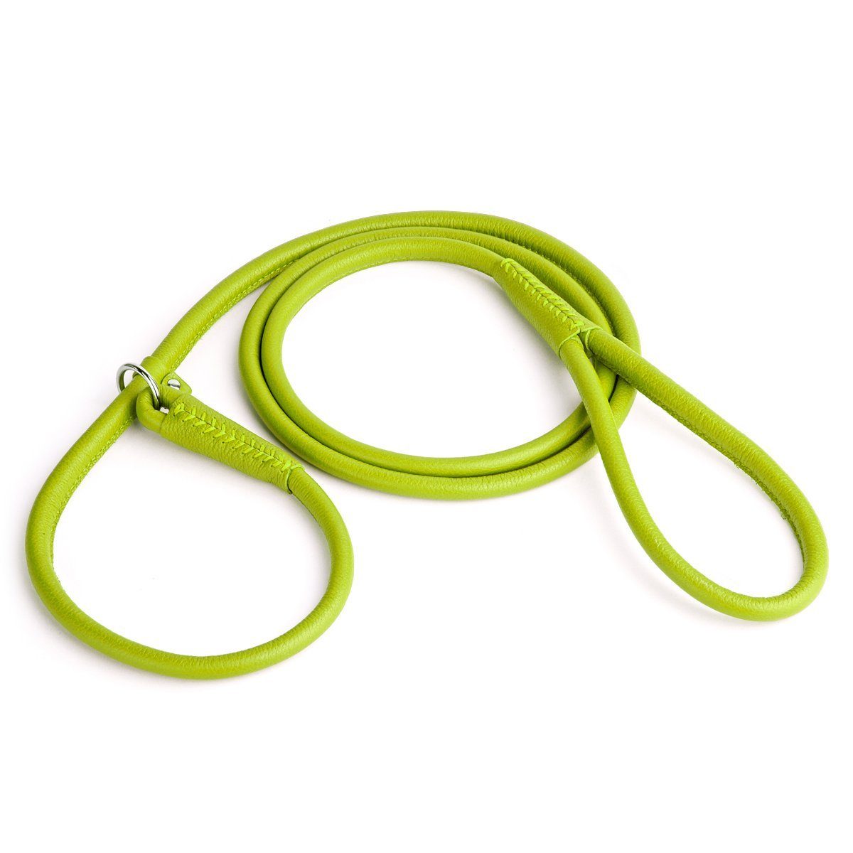 Soft Leather Round Slip Lead for Dogs