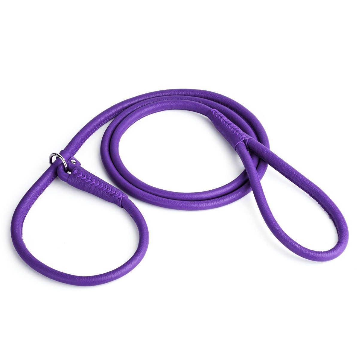 Soft Leather Round Slip Lead for Dogs