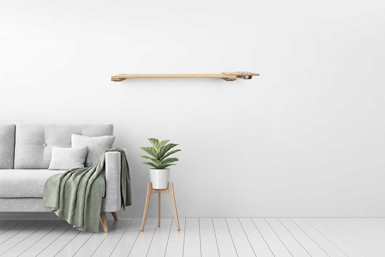 Wall-Mounted Cat Feeding Shelf - by Catastrophic Creations