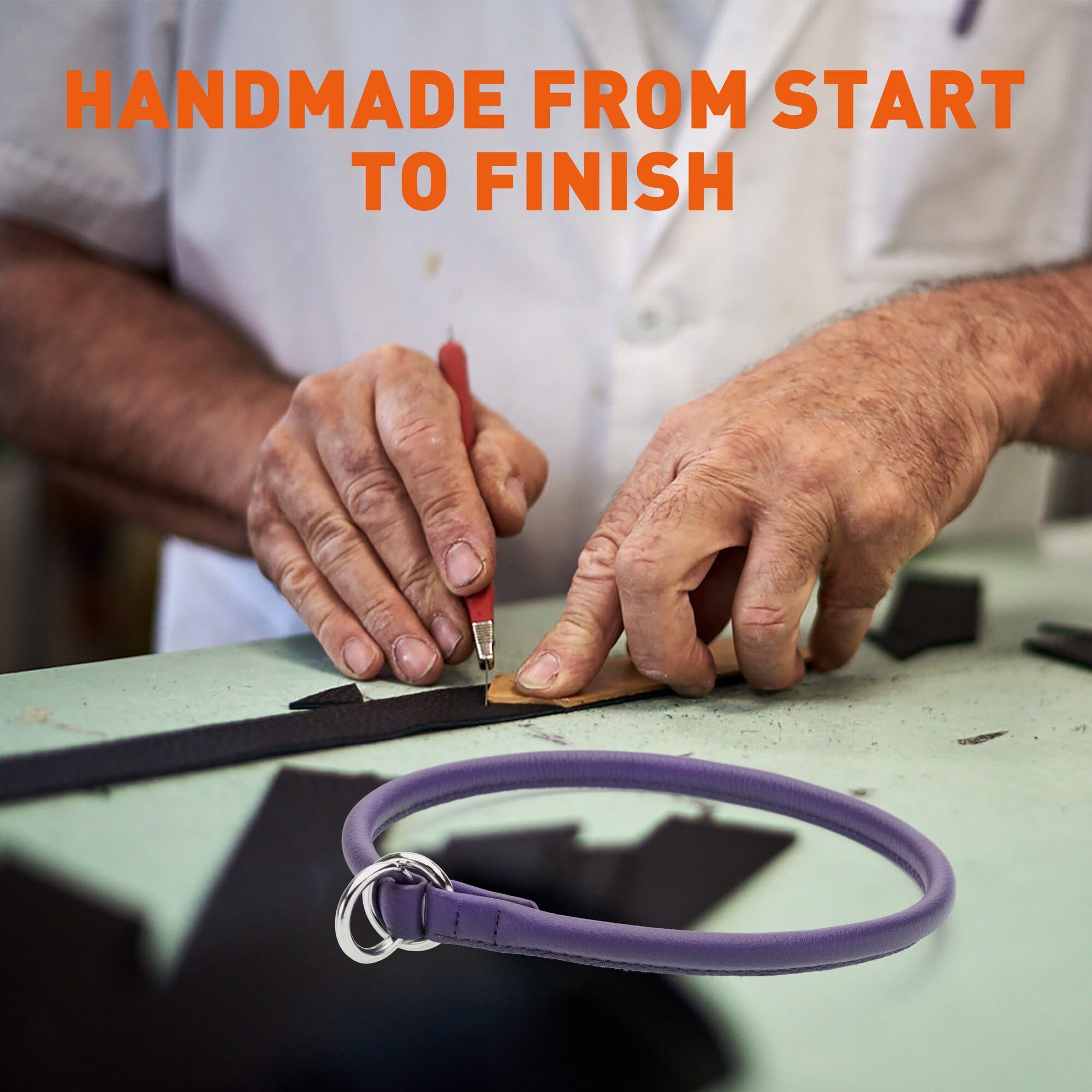 Soft Leather Round Slip Collar