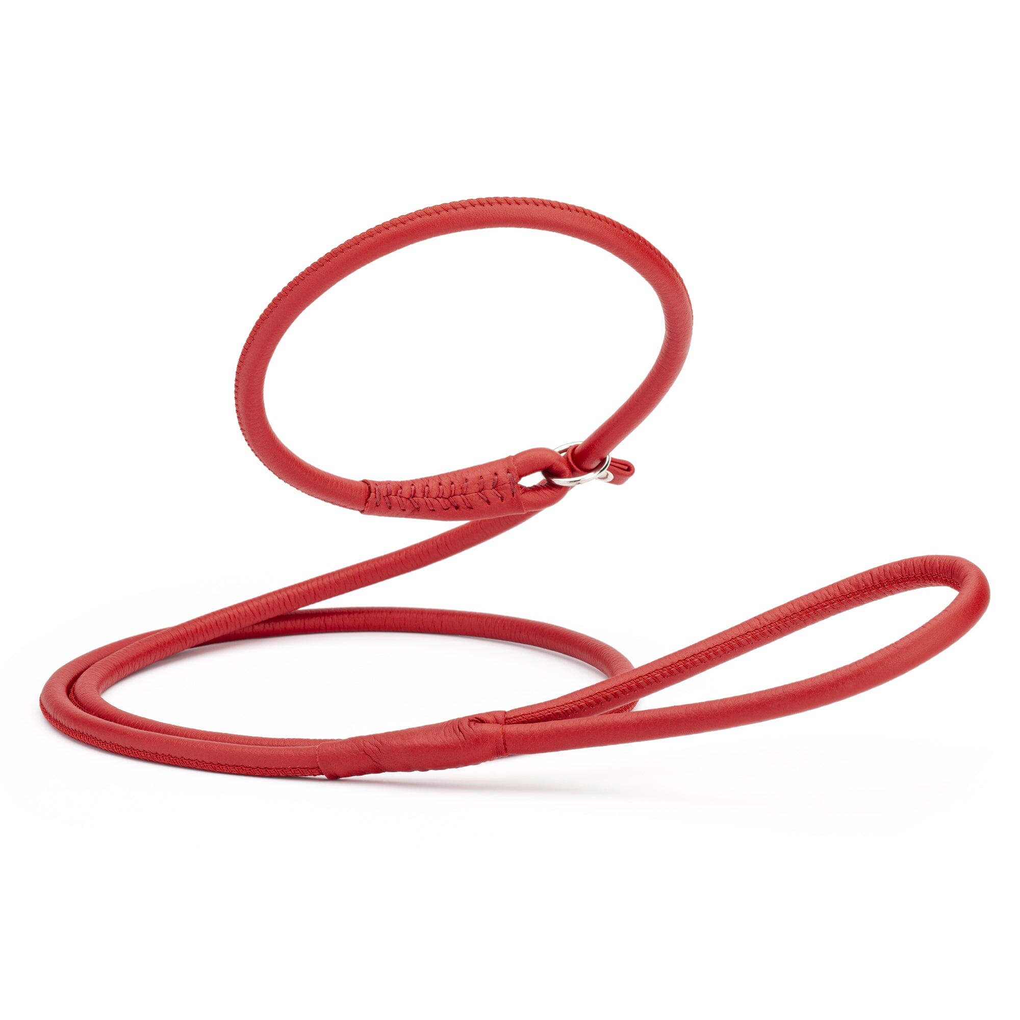 Soft Leather Round Slip Lead for Dogs