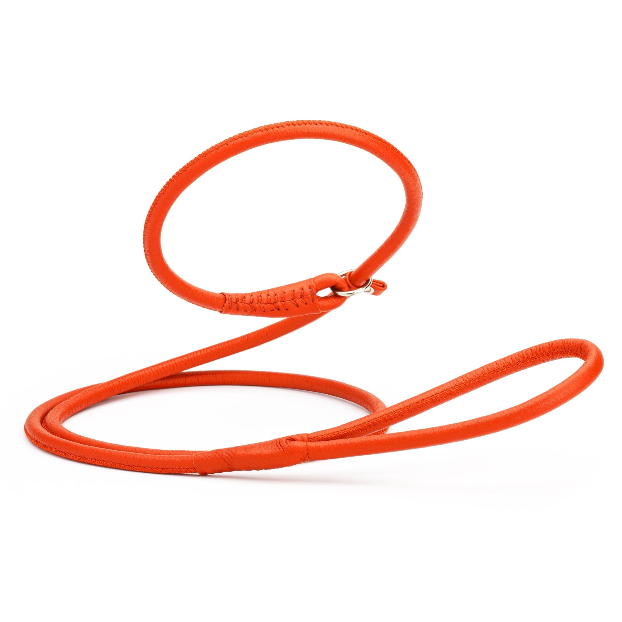 Soft Leather Round Slip Lead for Dogs