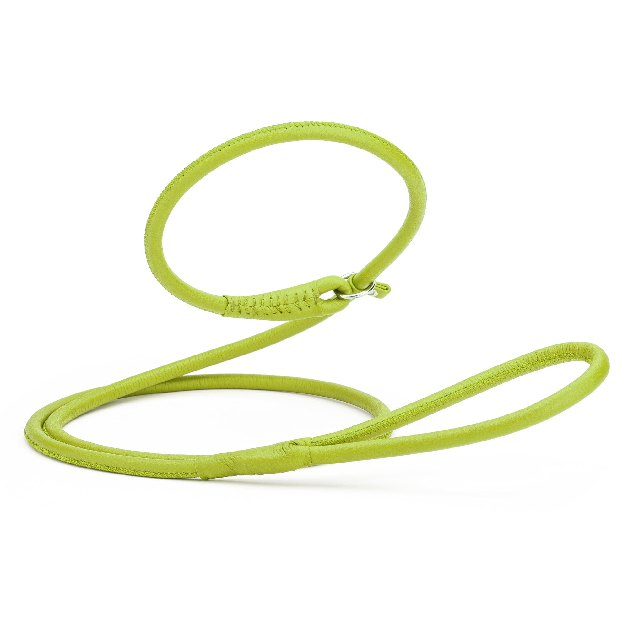Soft Leather Round Slip Lead for Dogs
