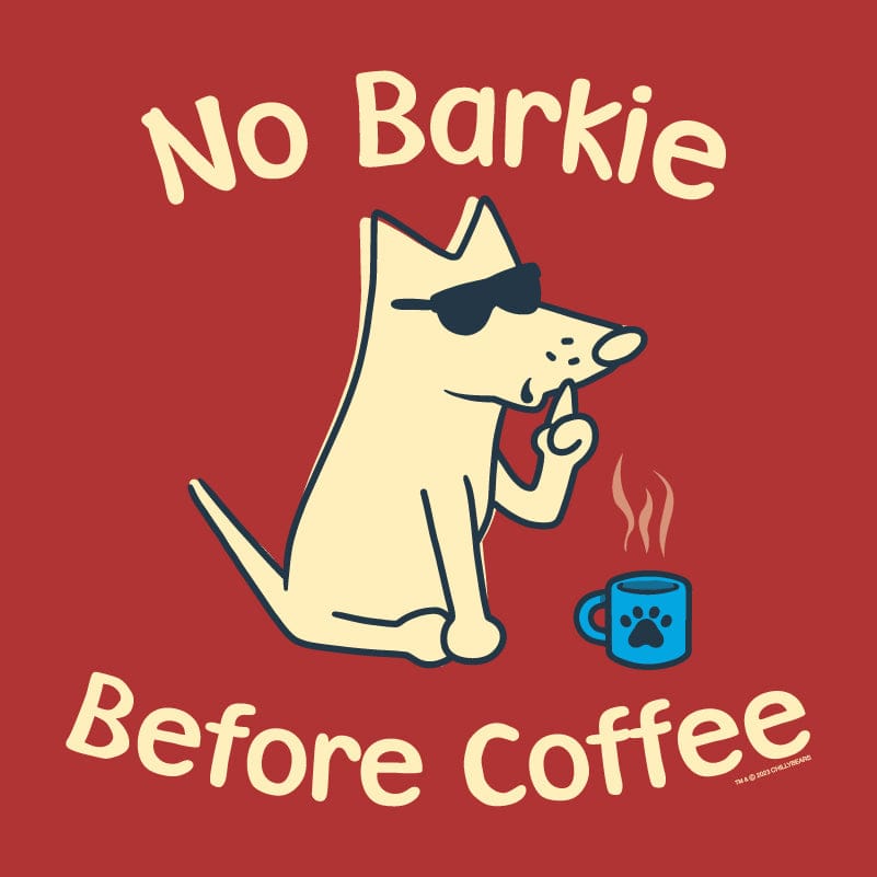 No Barkie Before Coffee - Ladies Curvy V-Neck Tee