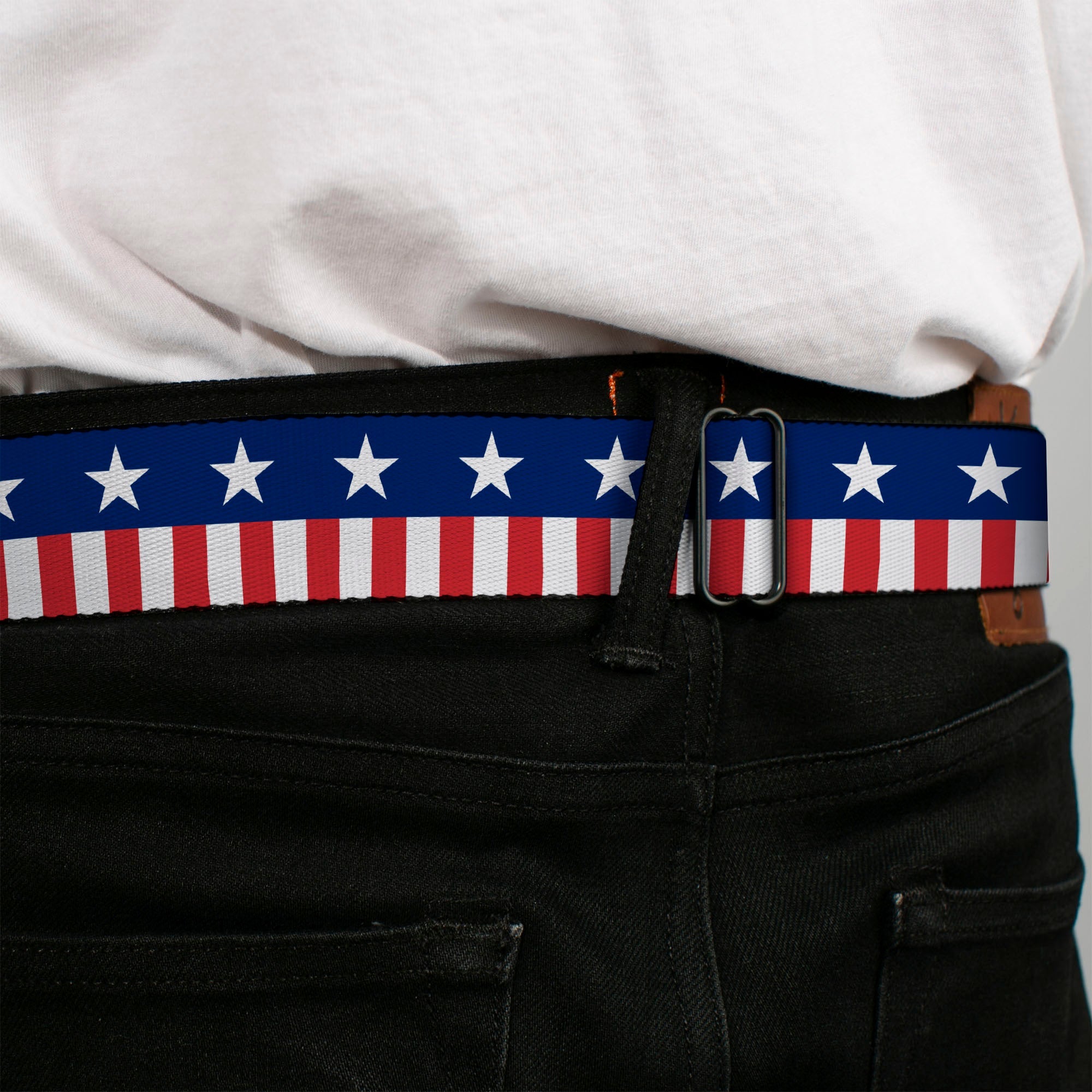 USA Stars & Stripes 2 Seatbelt Belt – World Cup 2026 Edition (Blue/White/Red/White)