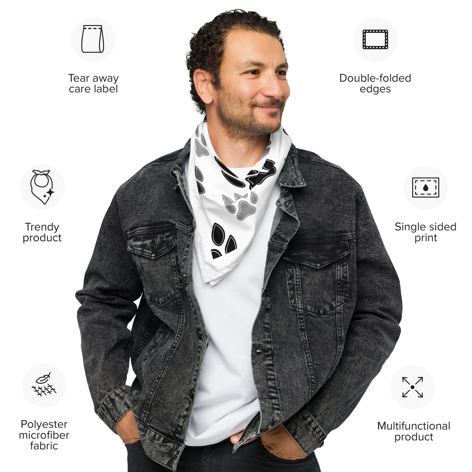 All-Over Paw Print Bandana