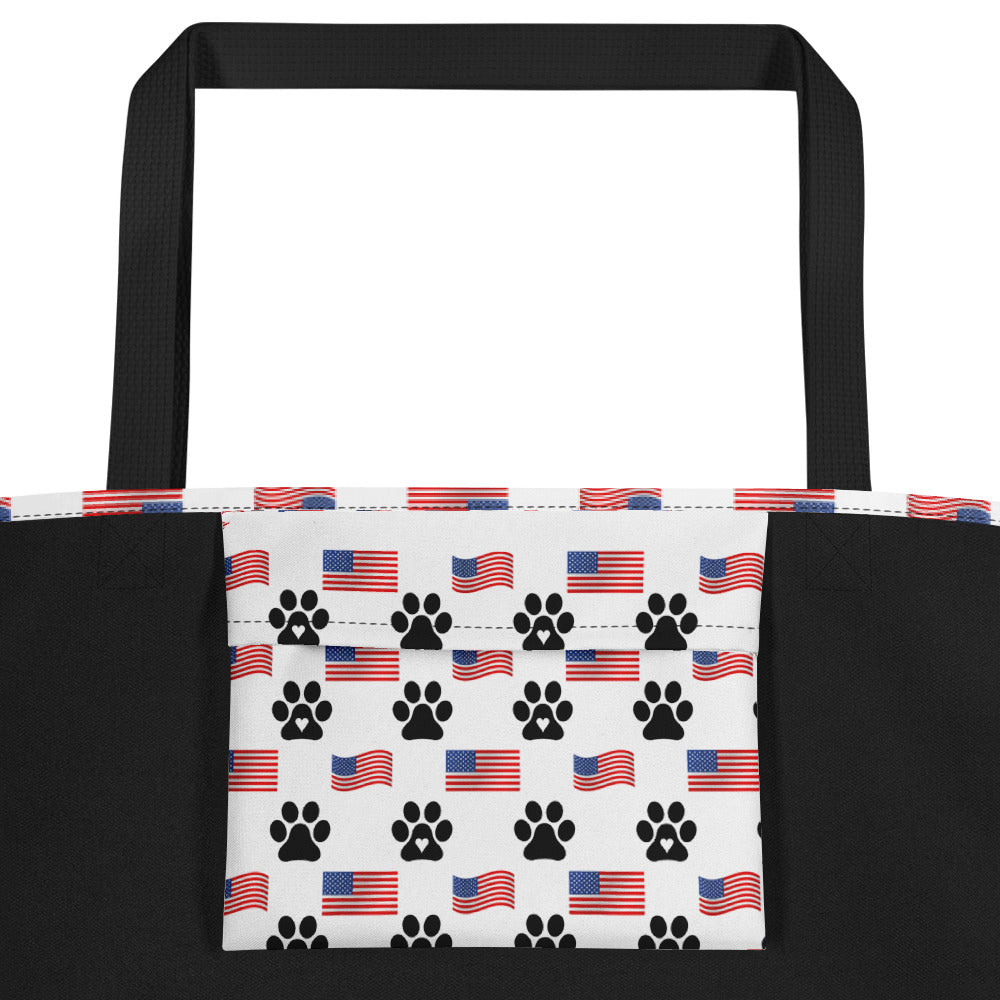 Flags N' Paws Large Tote Bag