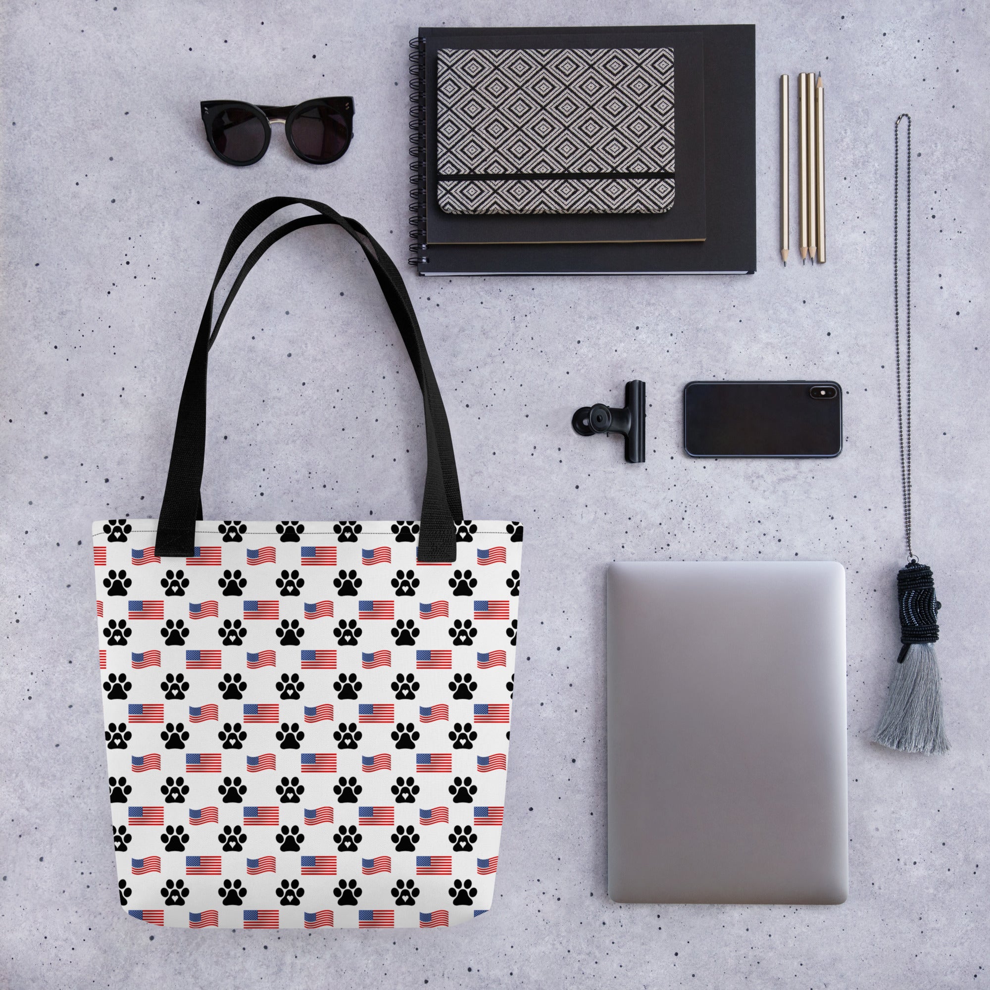 Flags N' Paws Tote Bag