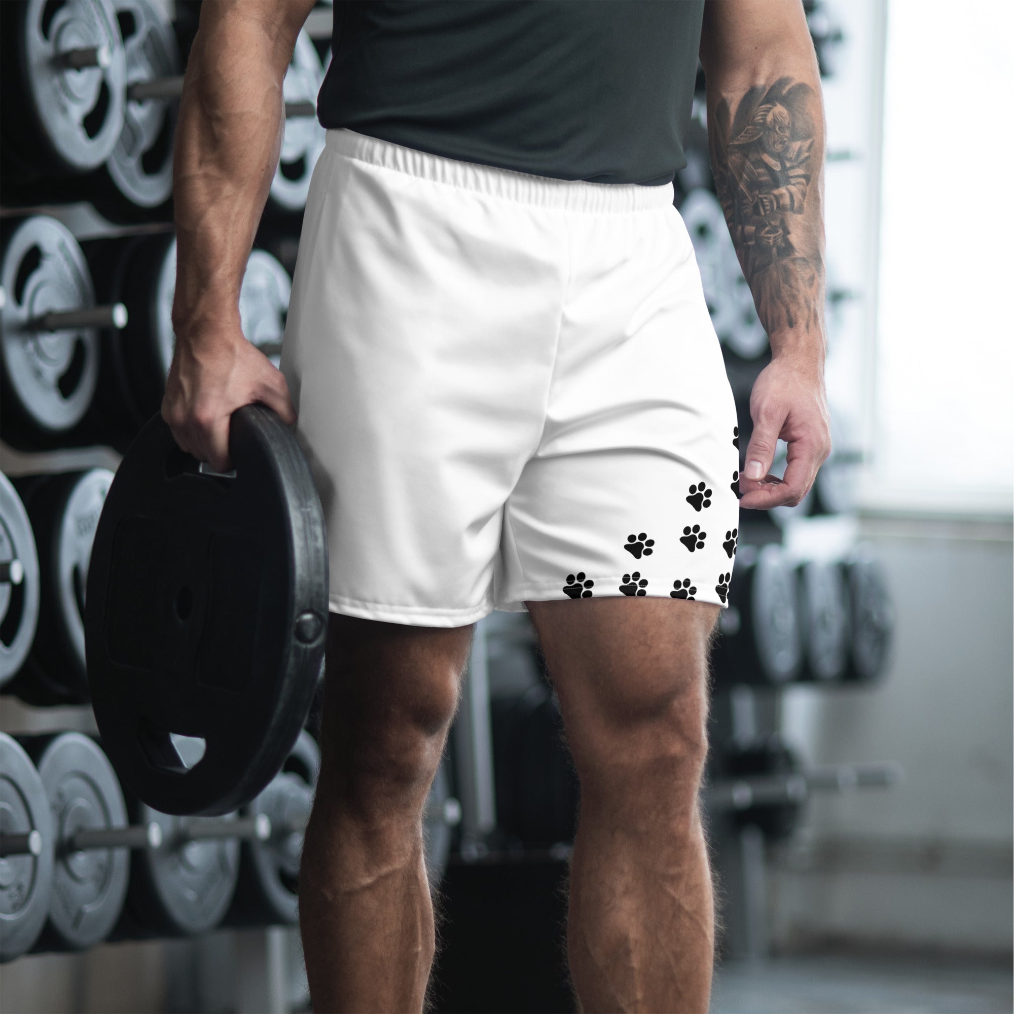 Men's Paw Print Athletic Long Shorts