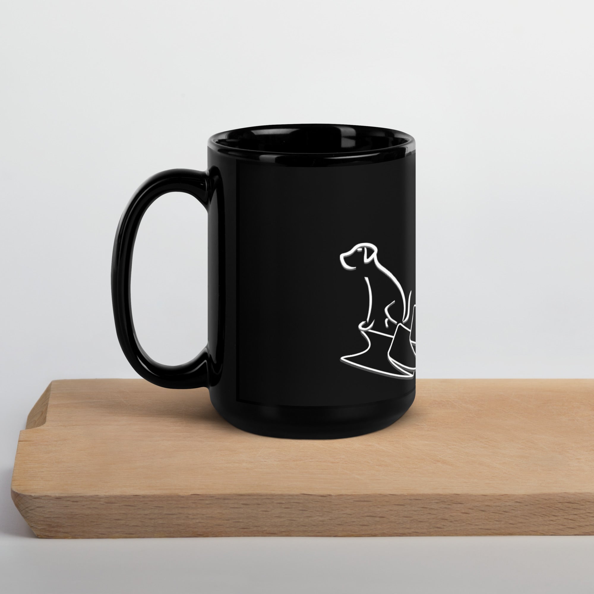 #1 Dog Dad Black Glossy Mug