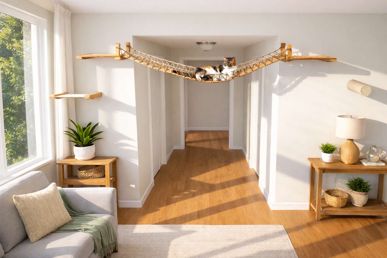 Cat Suspension Bridge - Cat Shelf Set (Wall Mounted) - by Catastrophic Creations