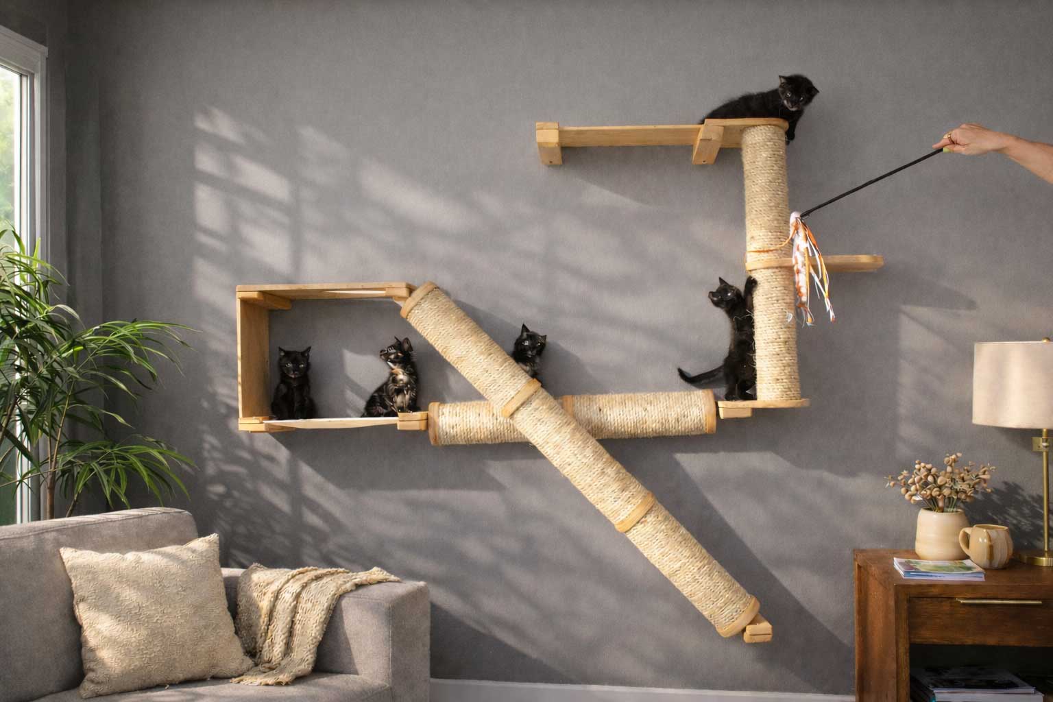 The Crossroads Wall Cat Scratcher - Cat Tree Condo - by Catastrophic Creations
