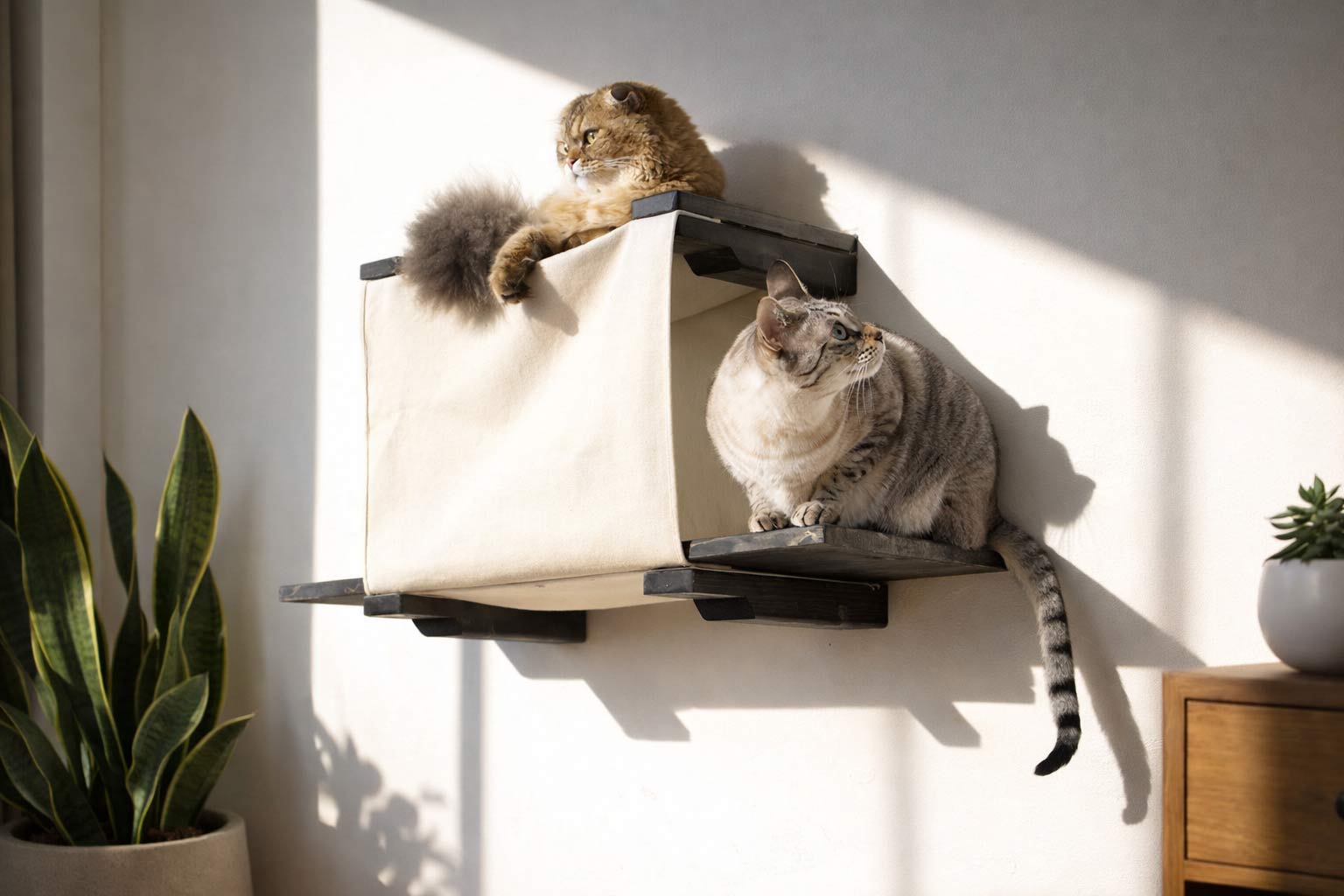 Cat Cubby with Perches - Covered Cat Bed - by Catastrophic Creations