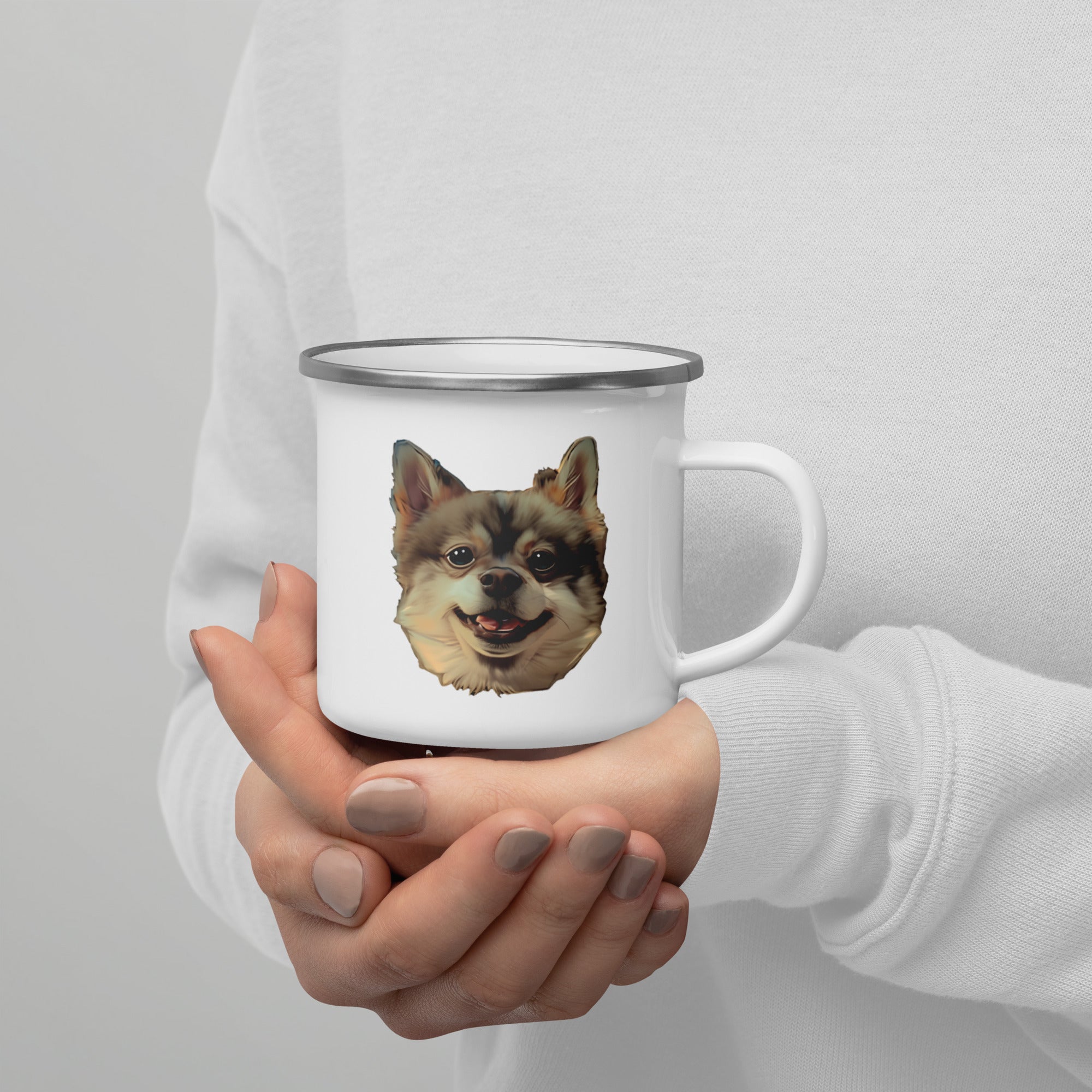 I Love My Pomeranian Enamel Mug
