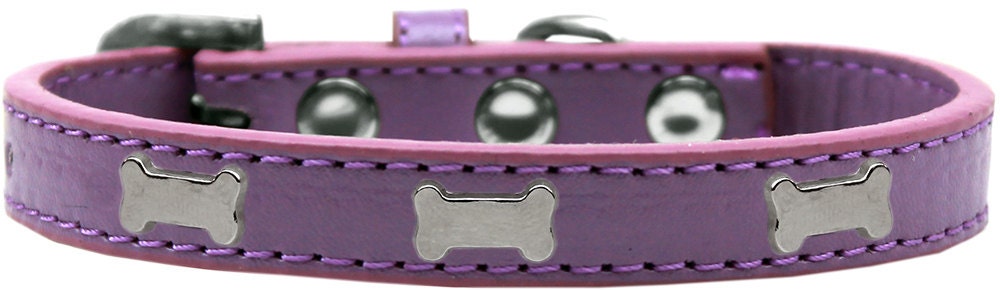 Dog, Puppy & Pet Widget Fashion Collar, "Silver Bone"