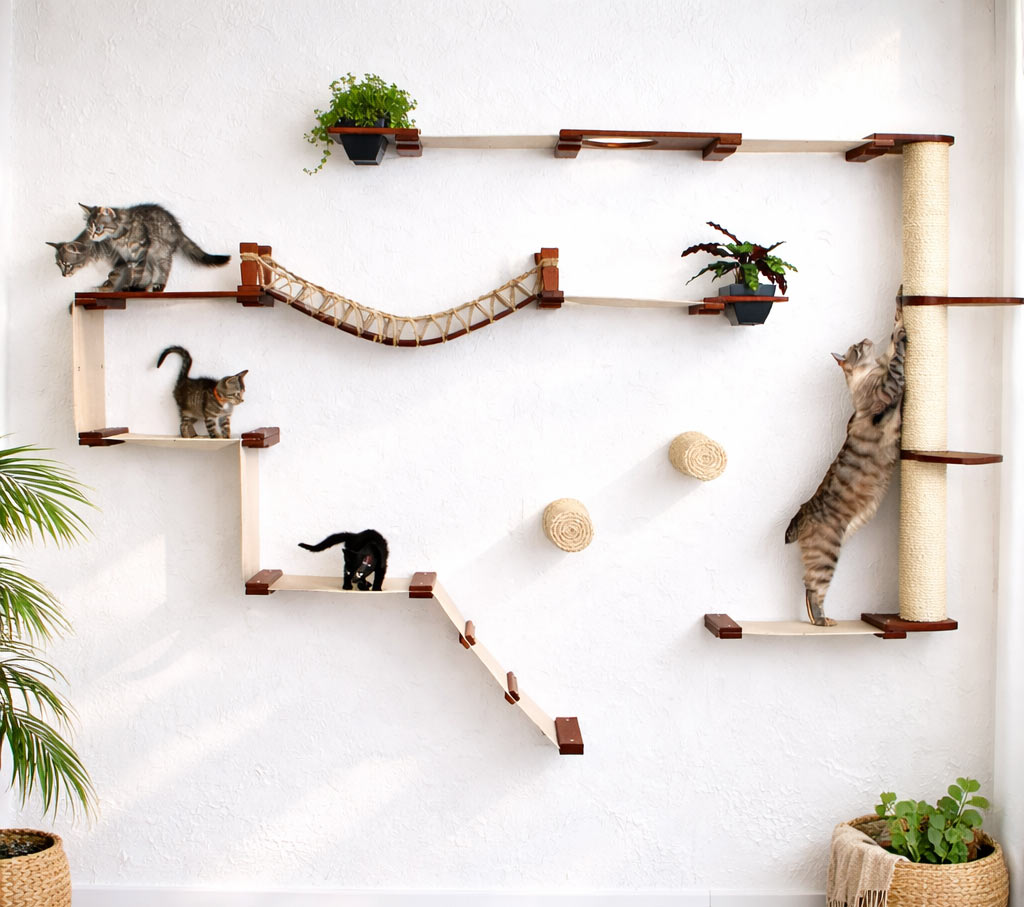 The Juggernaut (Wall-Mounted Cat Tree/Condo) - by Catastrophic Creations
