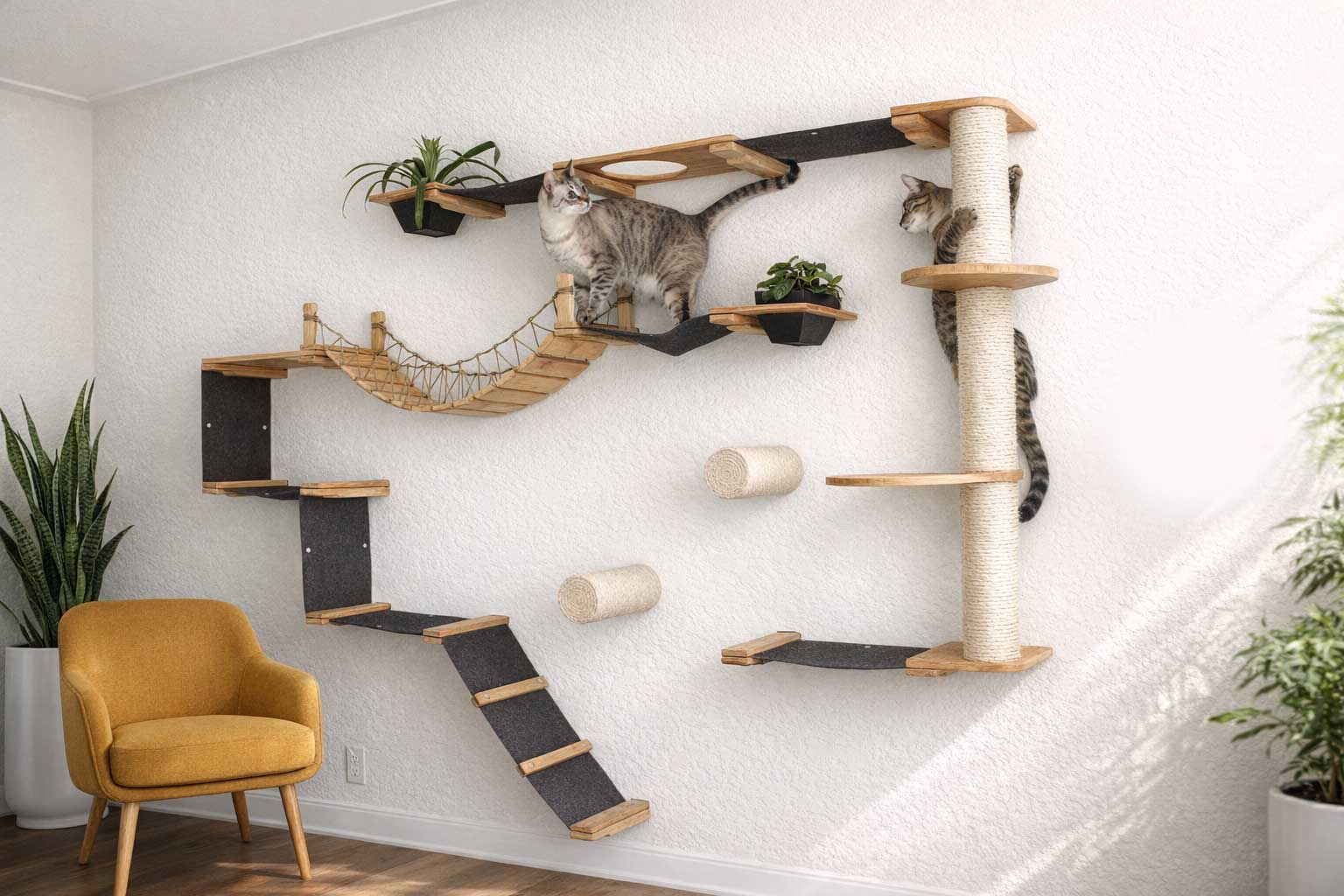 The Juggernaut (Wall-Mounted Cat Tree/Condo) - by Catastrophic Creations