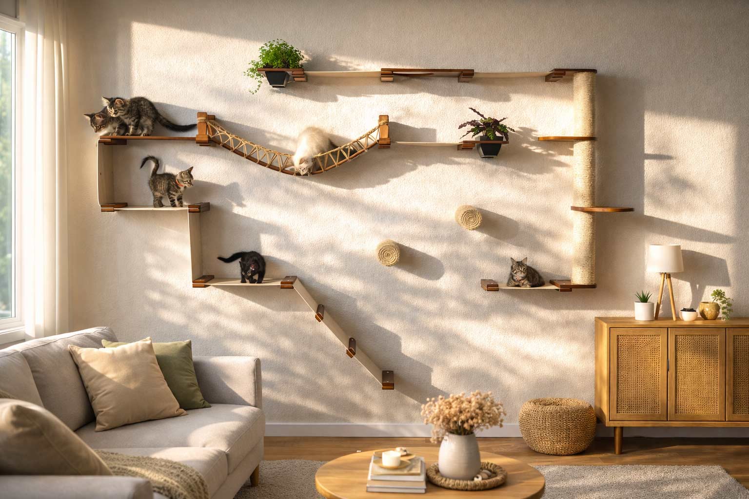The Juggernaut (Wall-Mounted Cat Tree/Condo) - by Catastrophic Creations